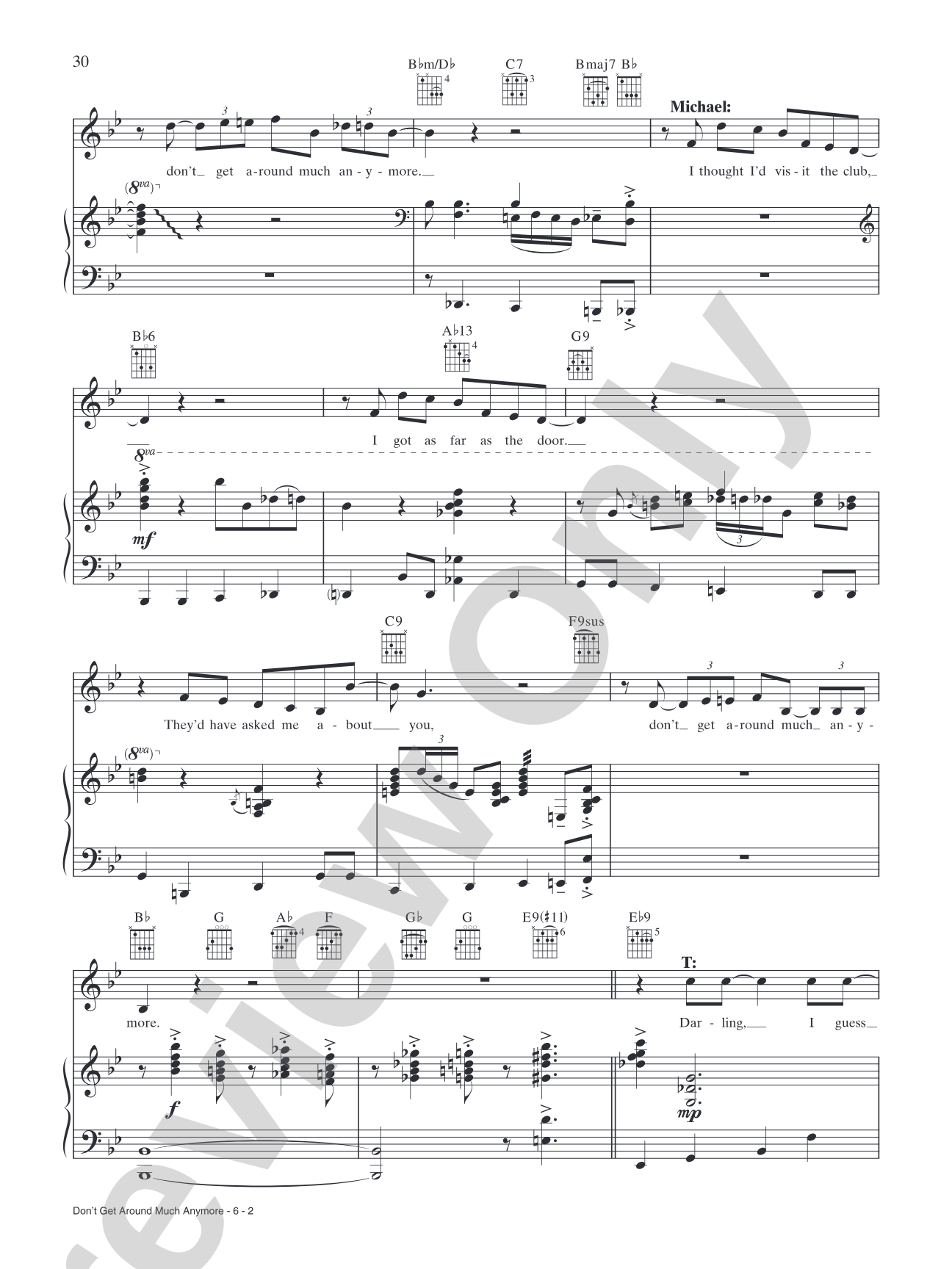 Don't Get Around Much Anymore: Piano/Vocal/Chords