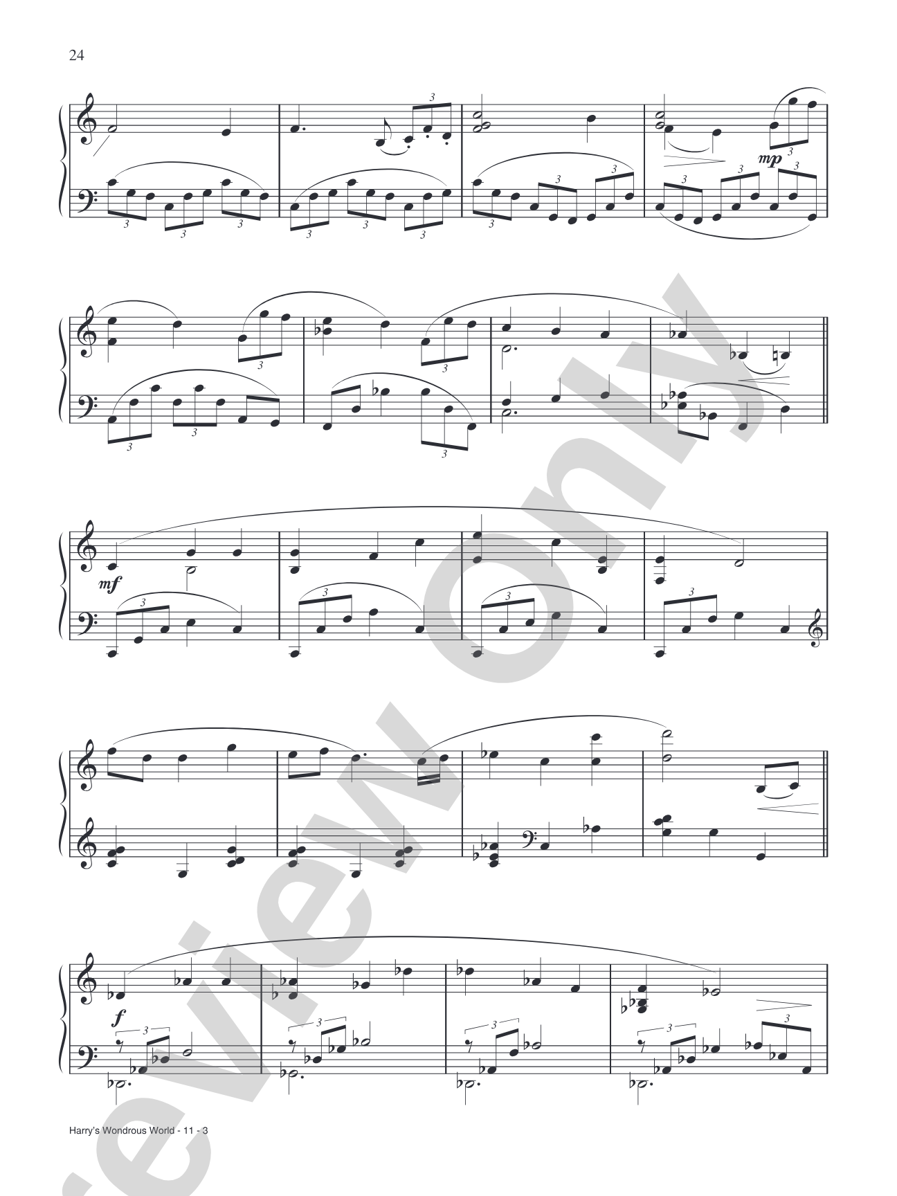 Harry's Wondrous World (from "Harry Potter and the Sorcerer's Stone"): Piano