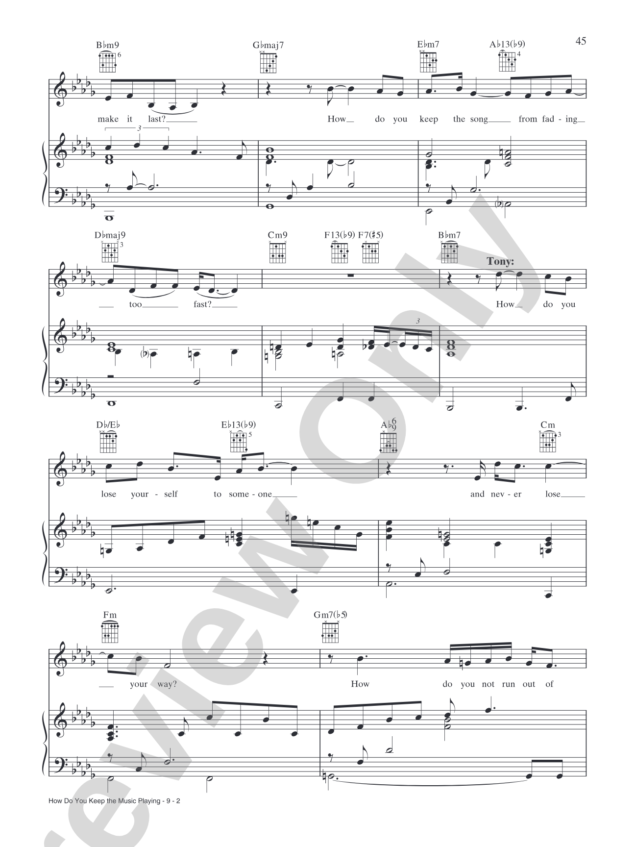 How Do You Keep the Music Playing: Piano/Vocal/Chords