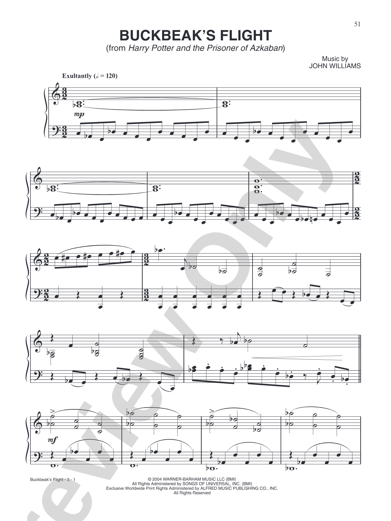 Buckbeaks Flight (from "Harry Potter and the Prisoner of Azkaban"): Piano