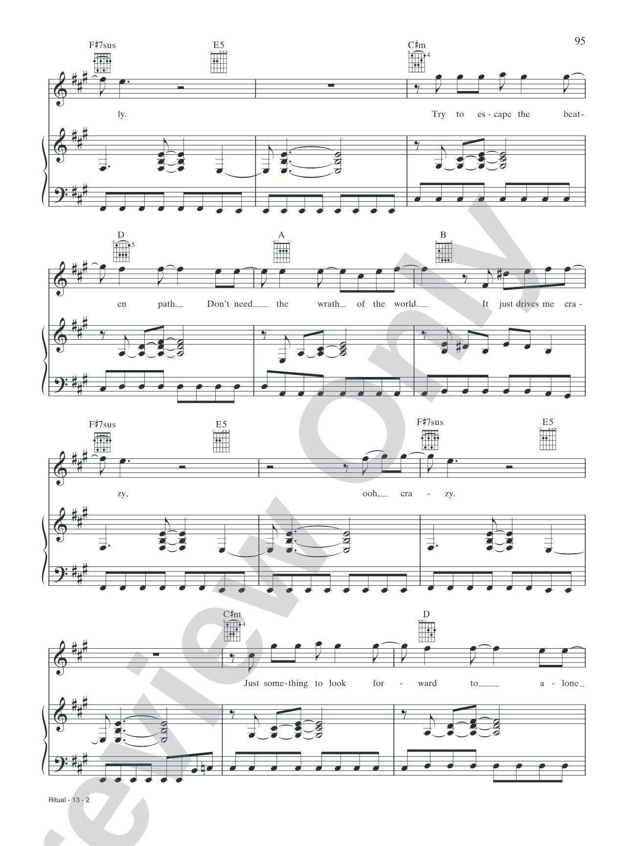 Ritual: Piano/Vocal/Chords