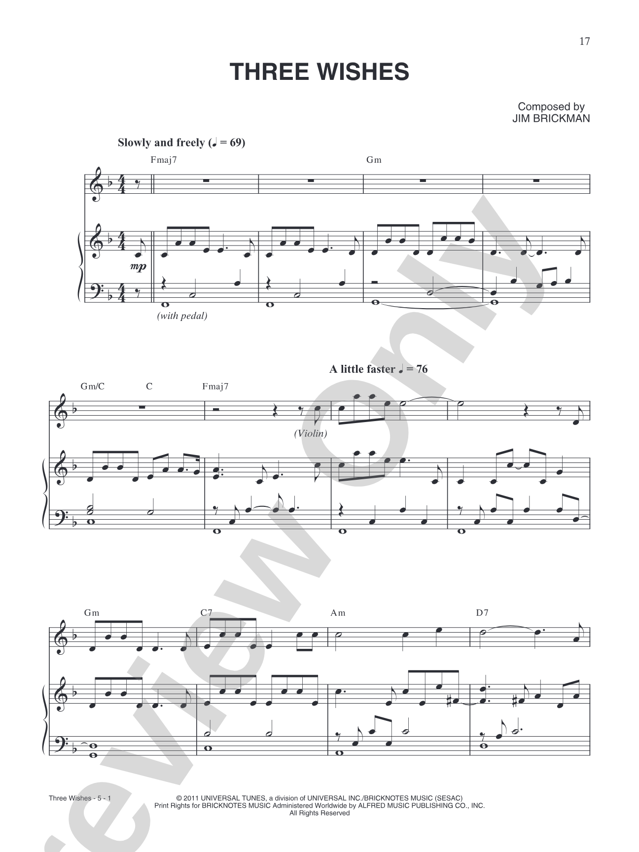 Three Wishes: Piano