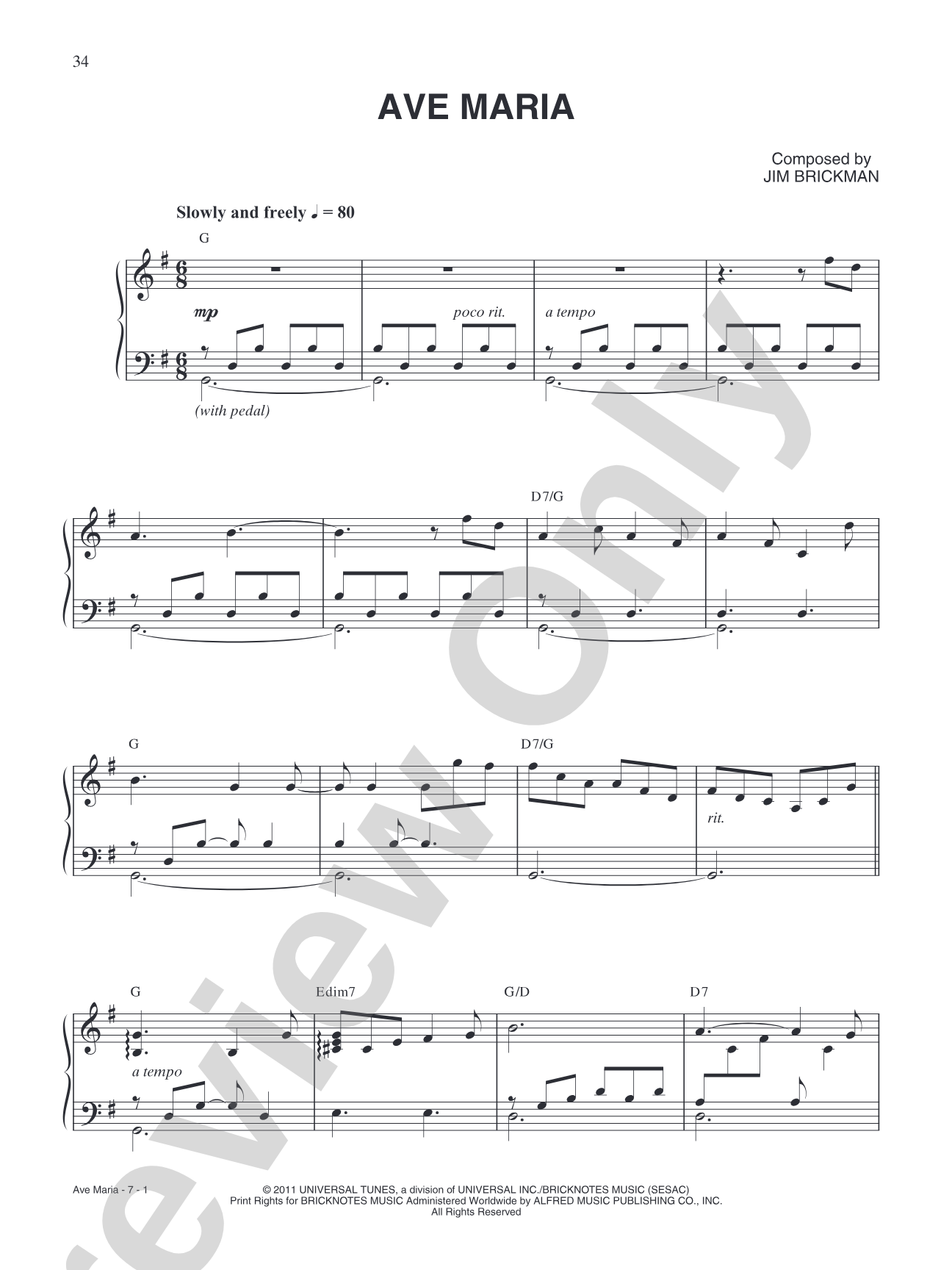 Ave Maria: Piano