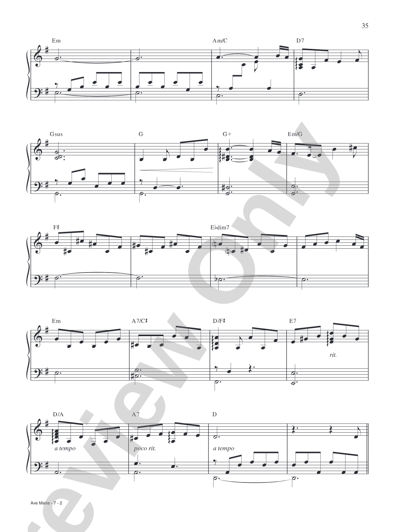 Ave Maria: Piano