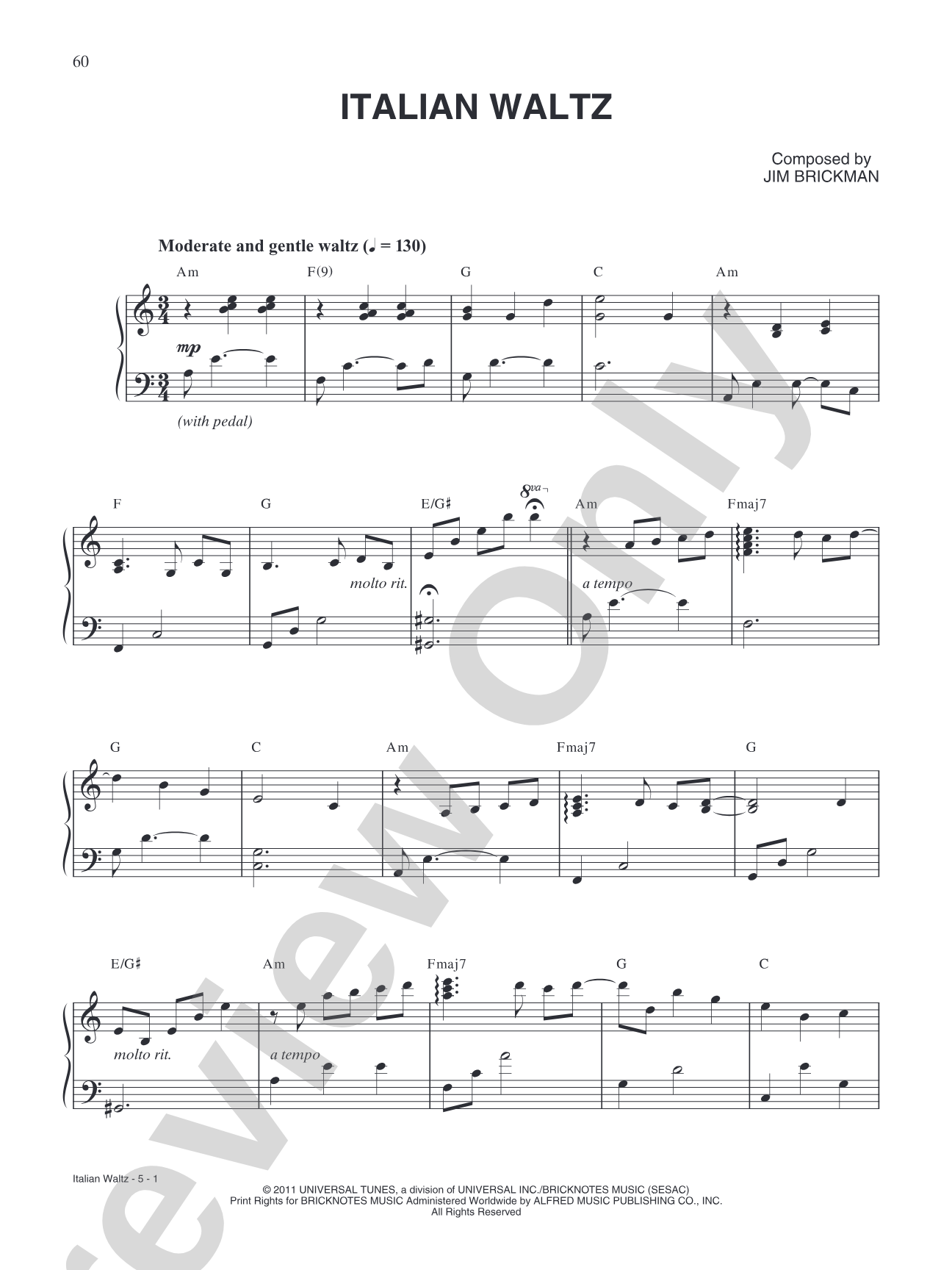 Italian Waltz: Piano