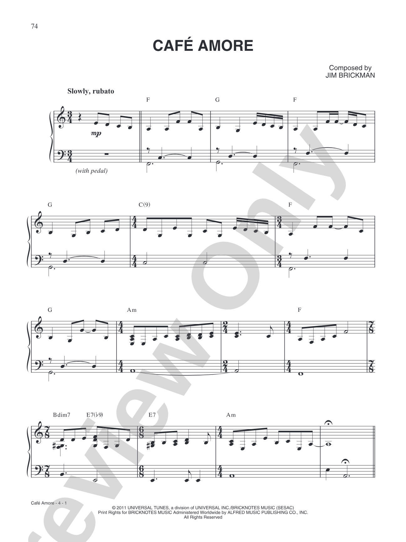 Café Amore: Piano