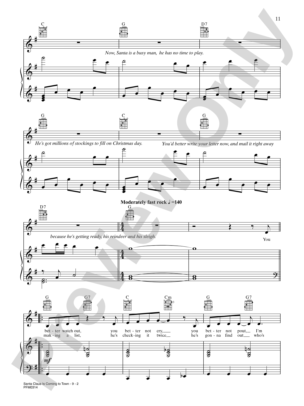 Santa Claus Is Comin' To Town (Vocal): Piano/Vocal/Chords