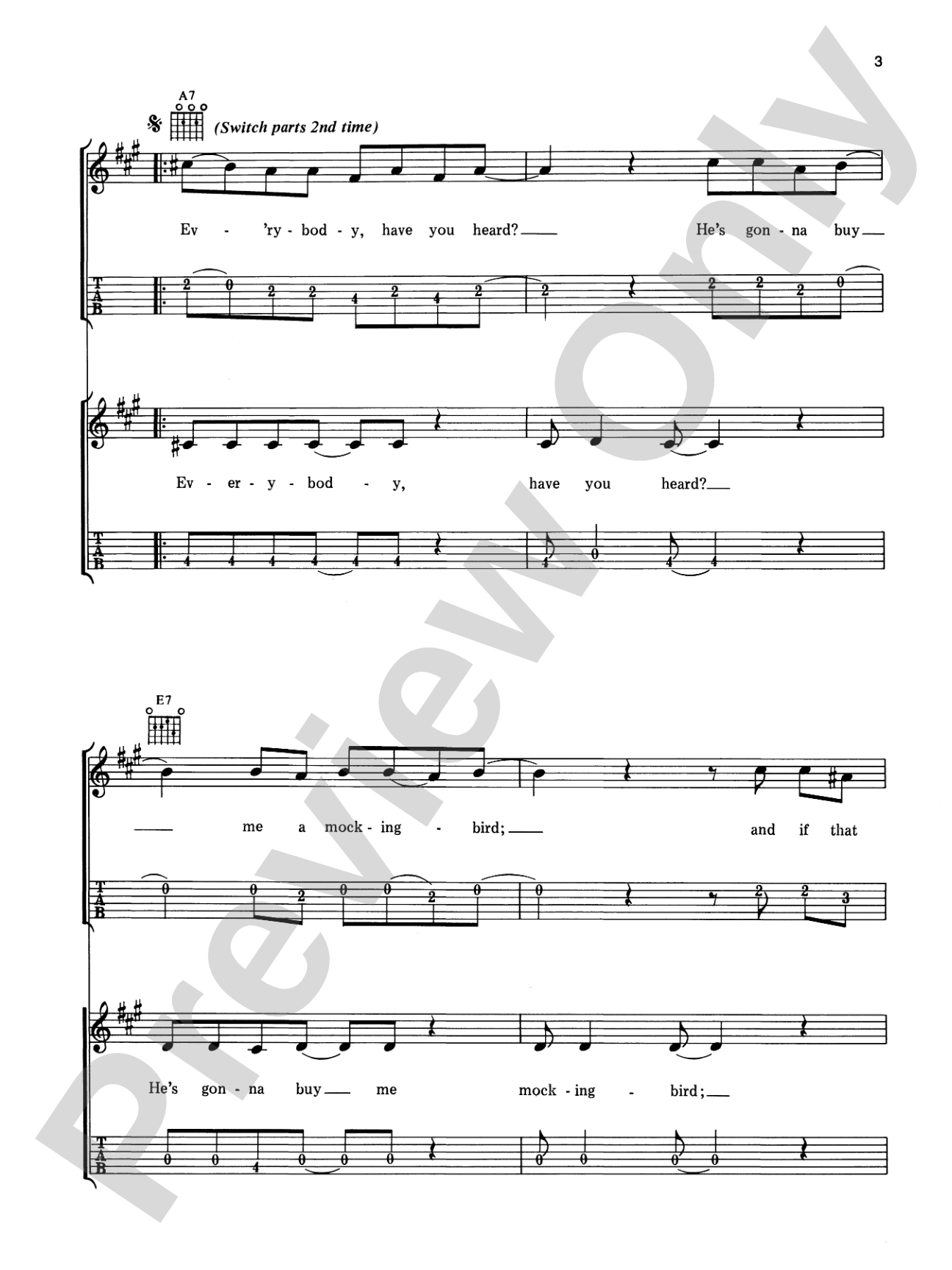Mockingbird: Piano/Vocal/Chords