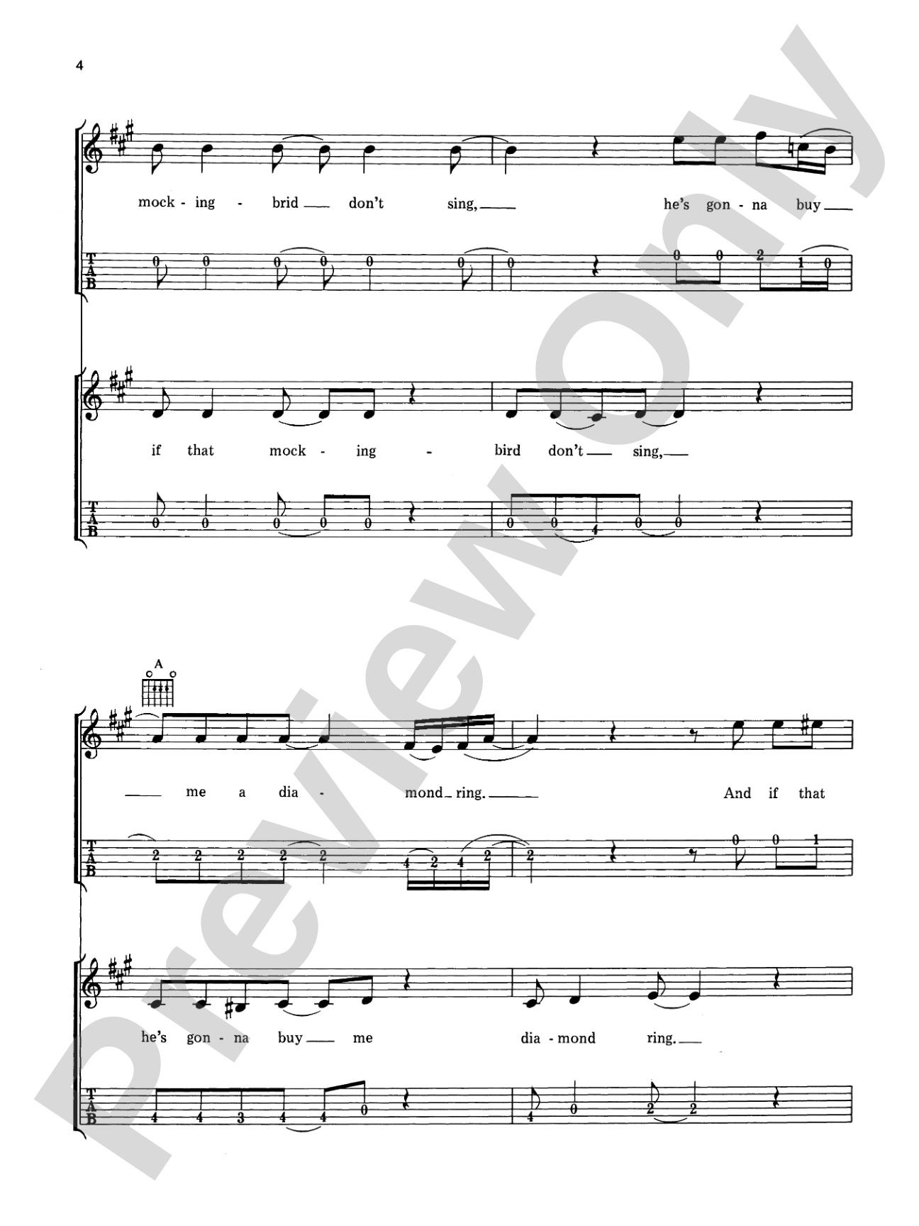 Mockingbird: Piano/Vocal/Chords