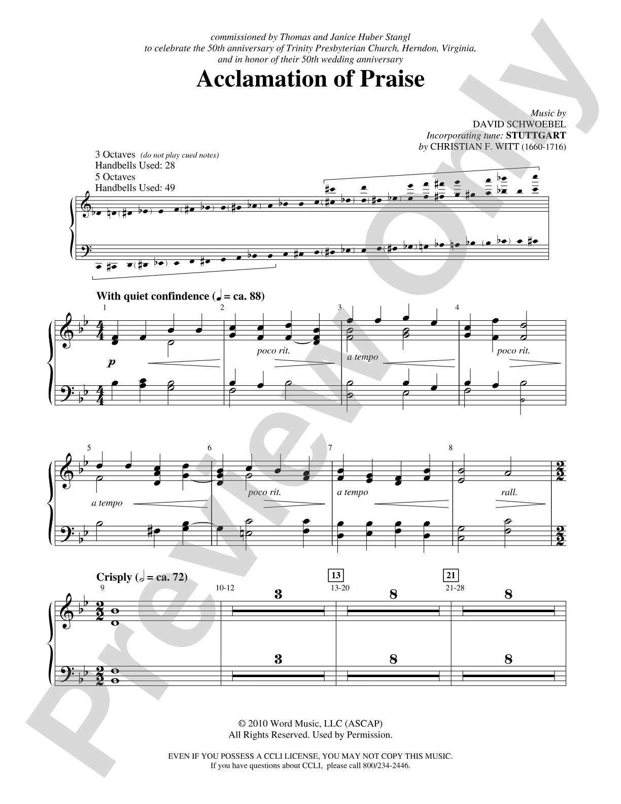 Acclamation of Praise (Words from Isaiah 12:1, 4-5): Handbells