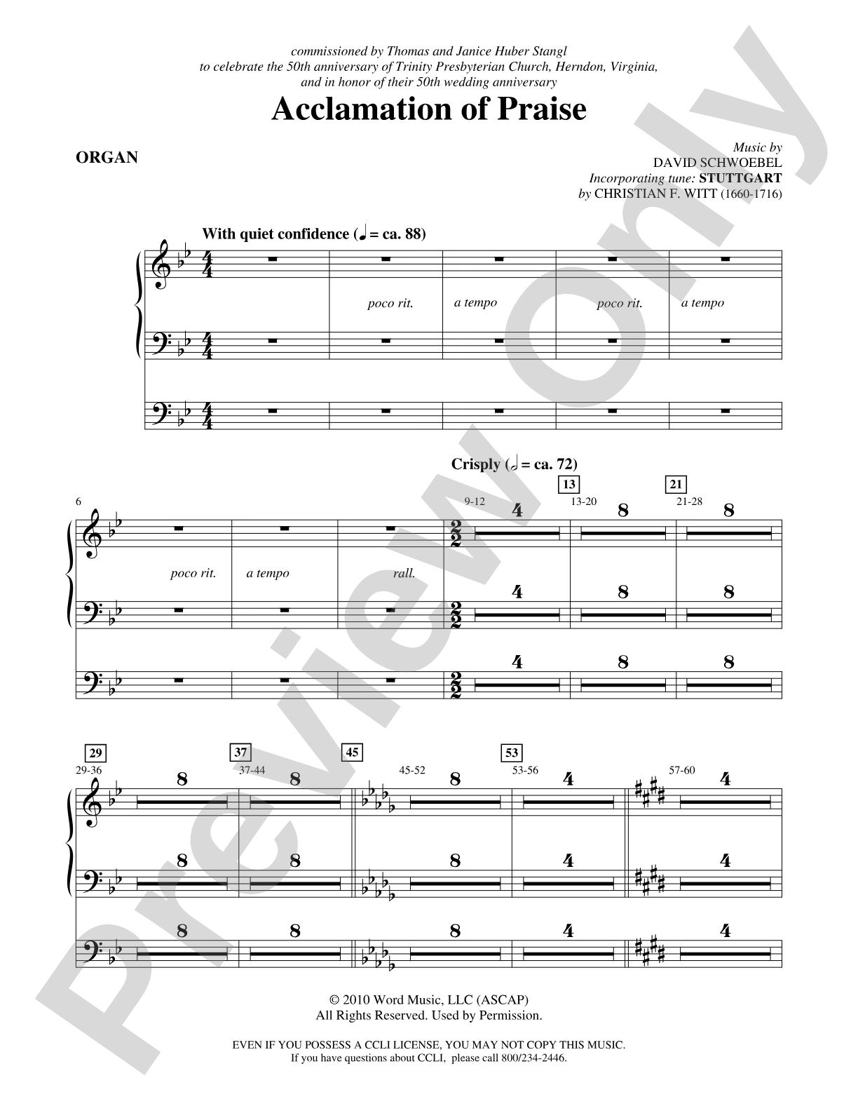 Acclamation of Praise (Words from Isaiah 12:1, 4-5): Organ