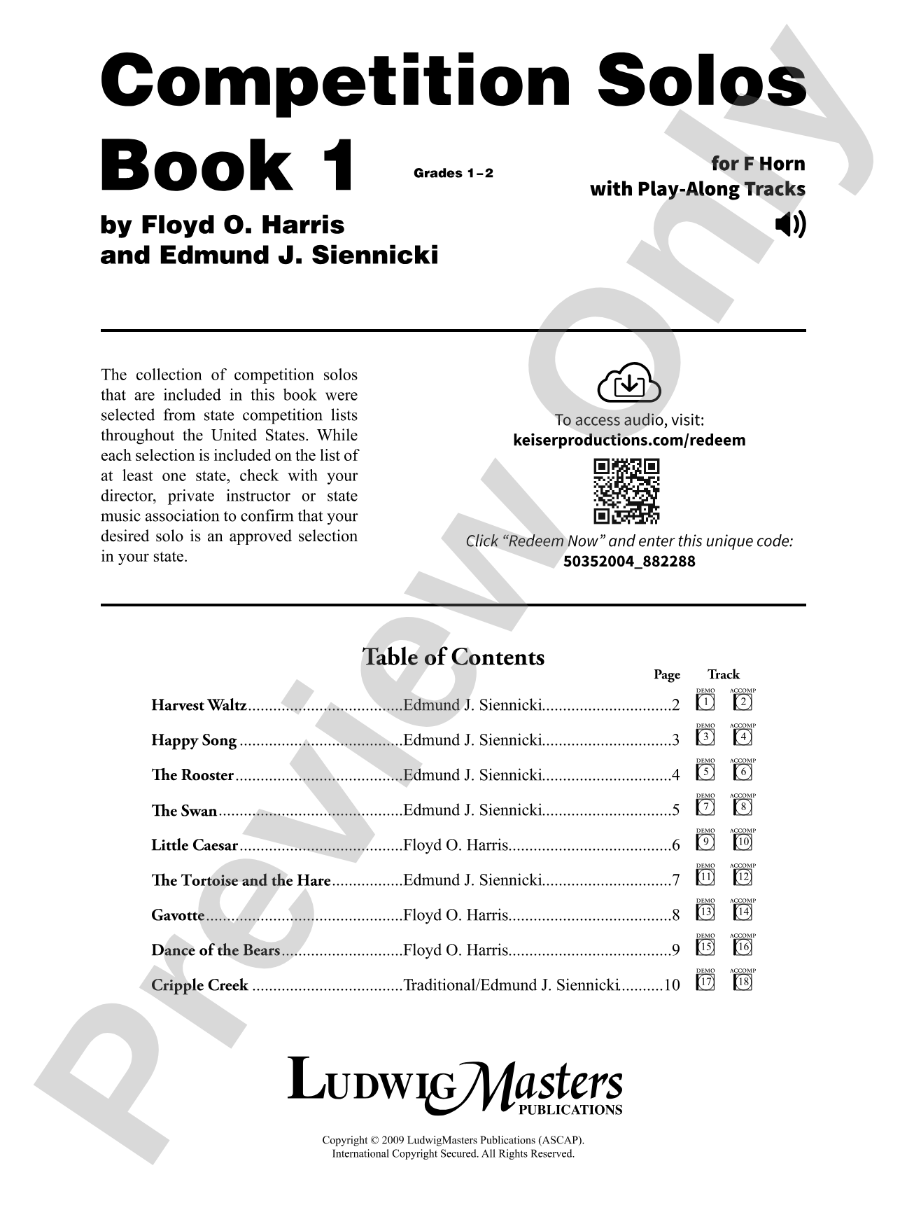 Competition Solos, Book 1 Horn: Solo & Small Ensemble