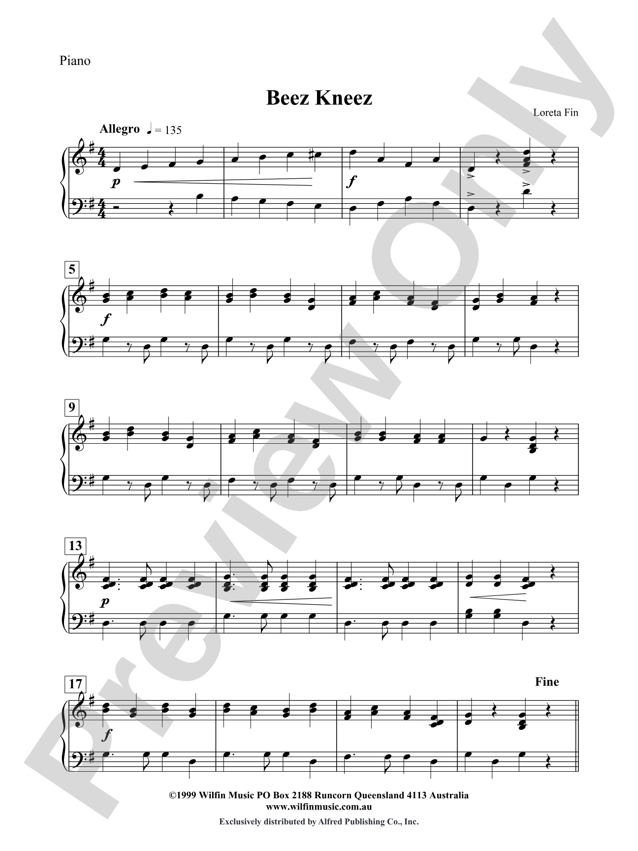 Beez Kneez: Piano Accompaniment