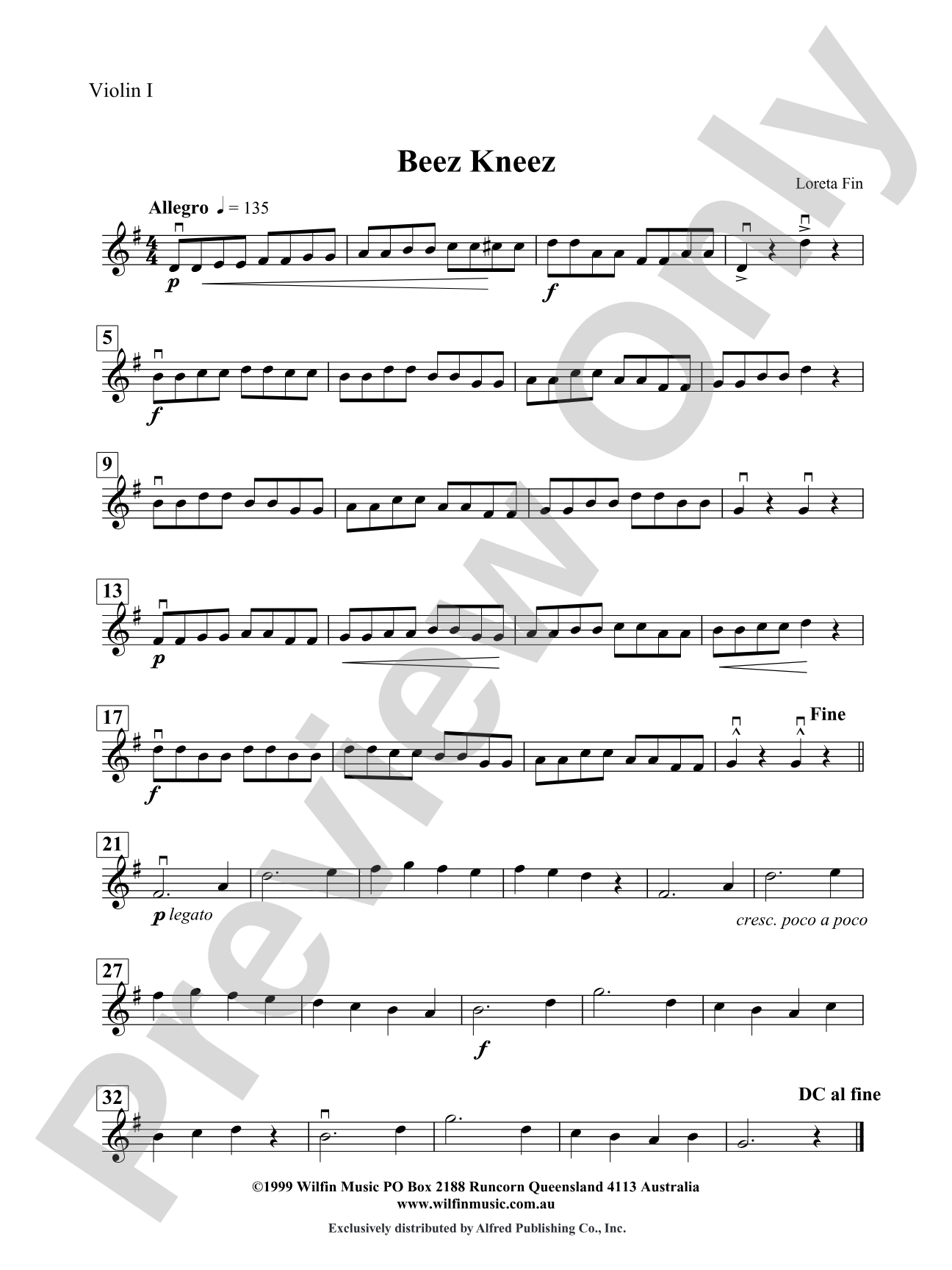 Beez Kneez: 1st Violin