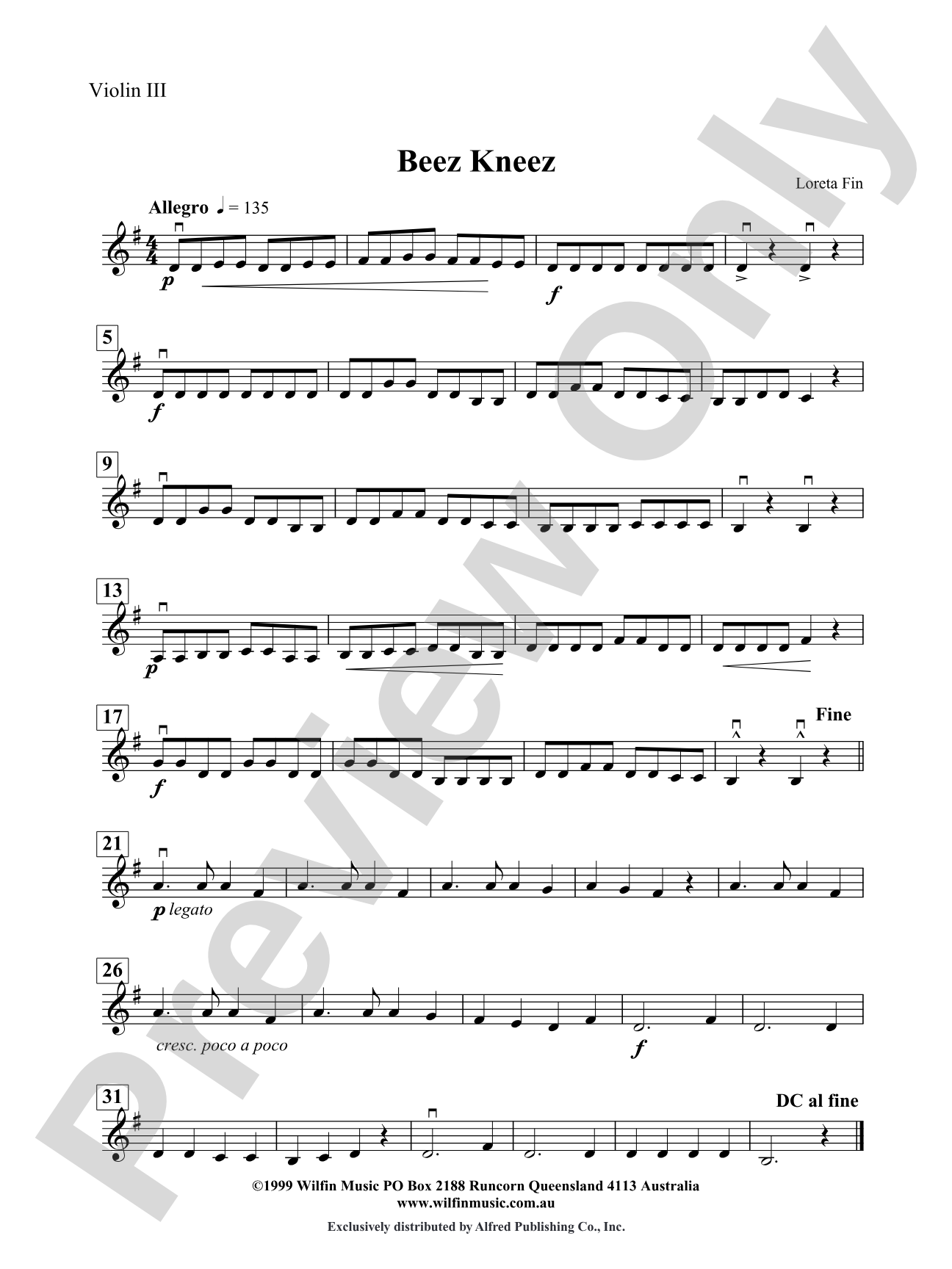 Beez Kneez: 3rd Violin (Viola [TC])