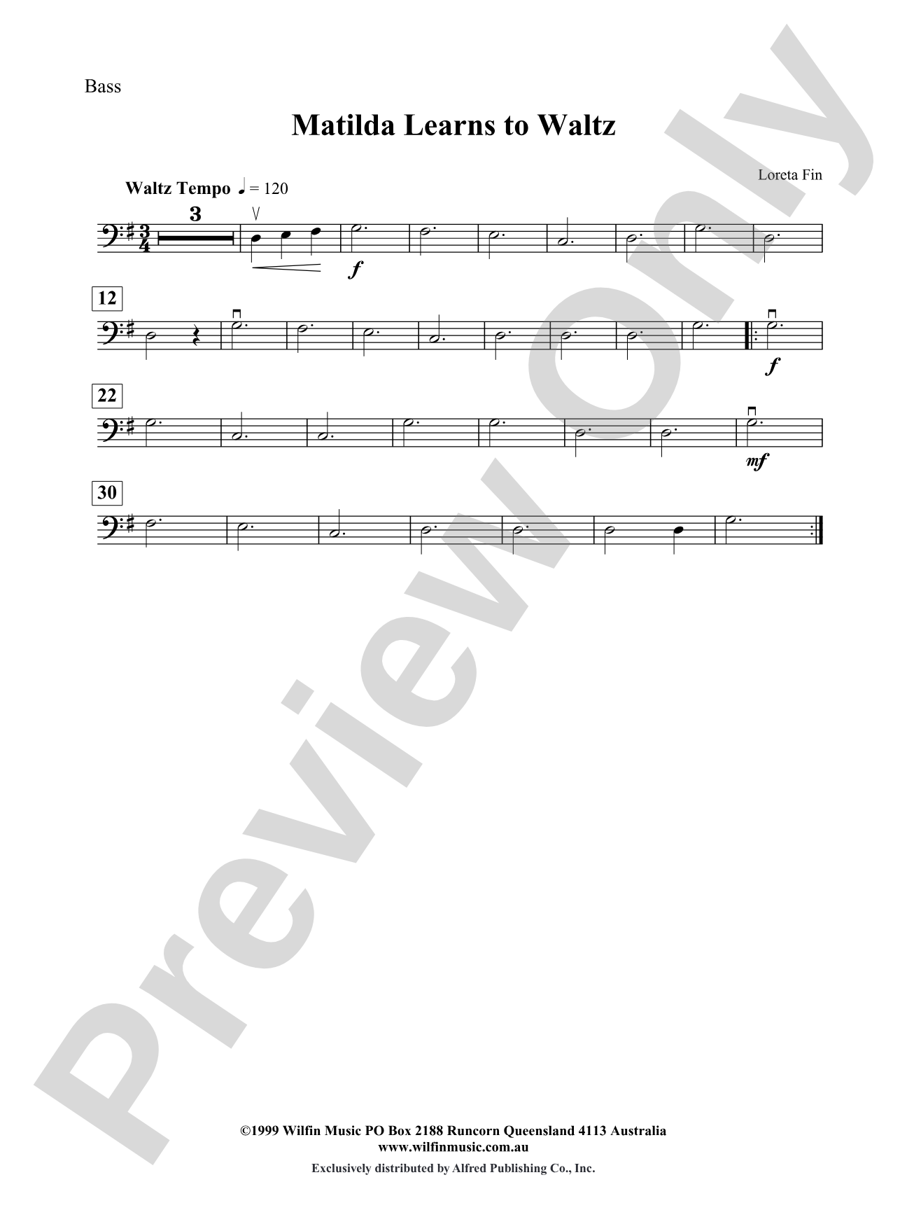 Matilda Learns to Waltz: String Bass