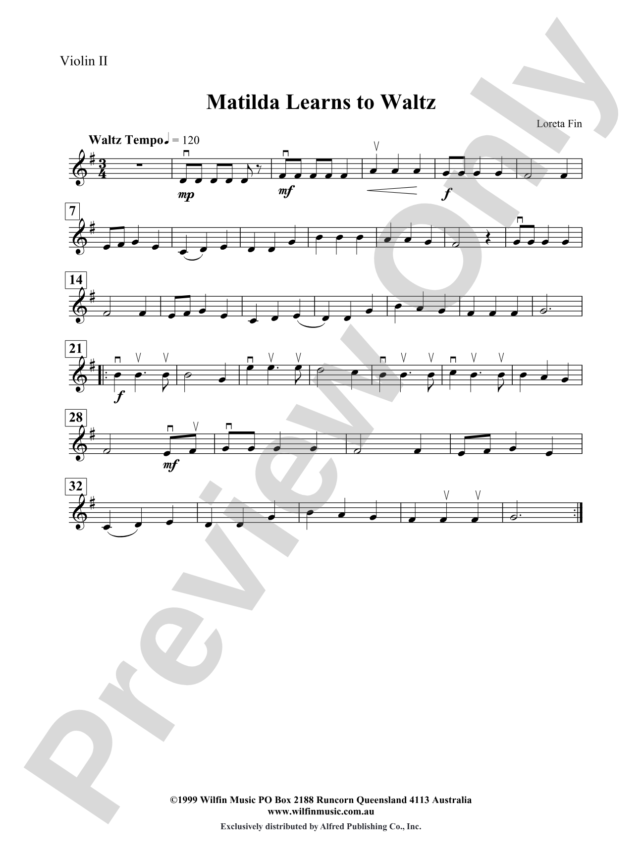 Matilda Learns to Waltz: 2nd Violin