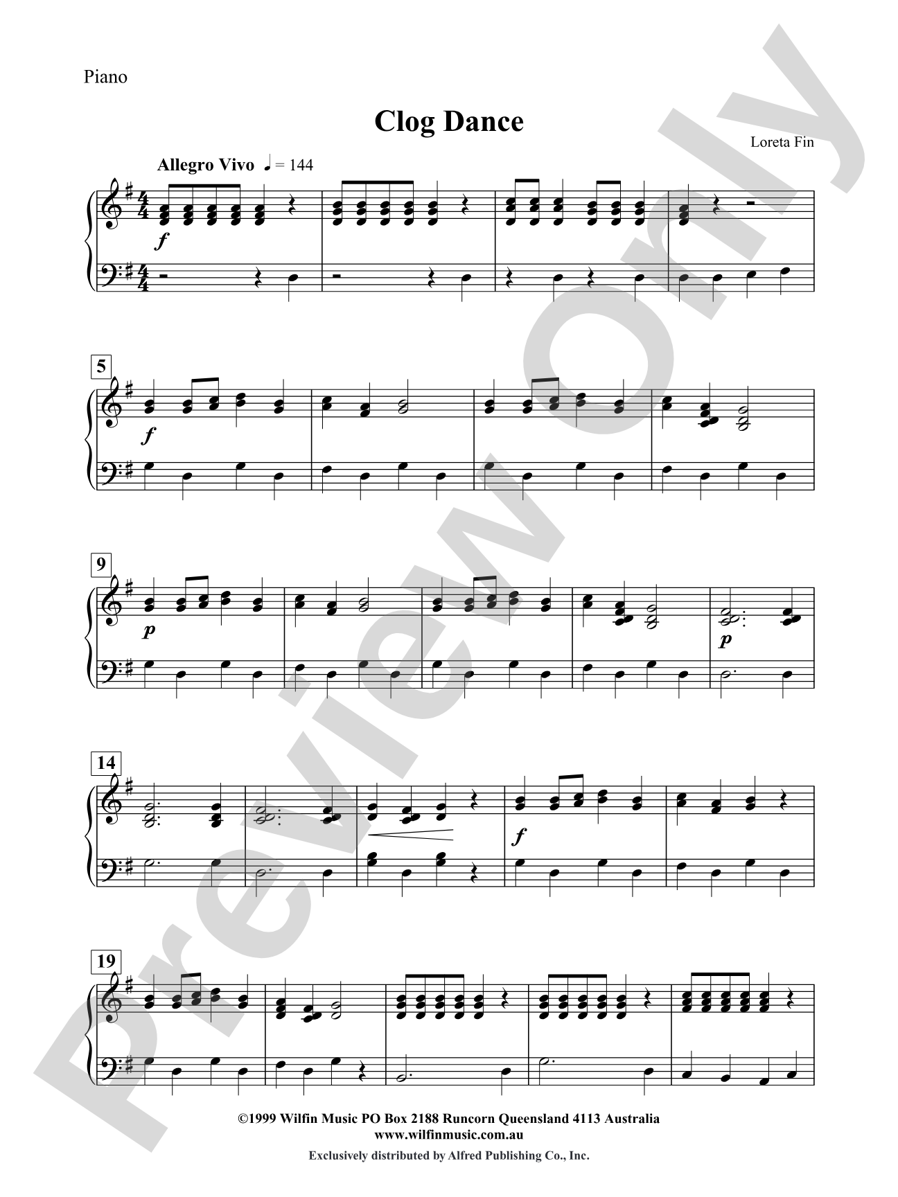 Clog Dance: Piano Accompaniment