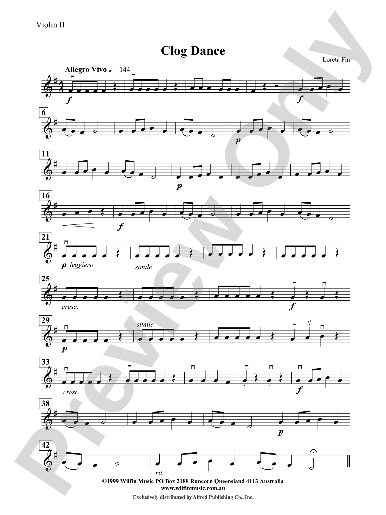 Clog Dance: 2nd Violin