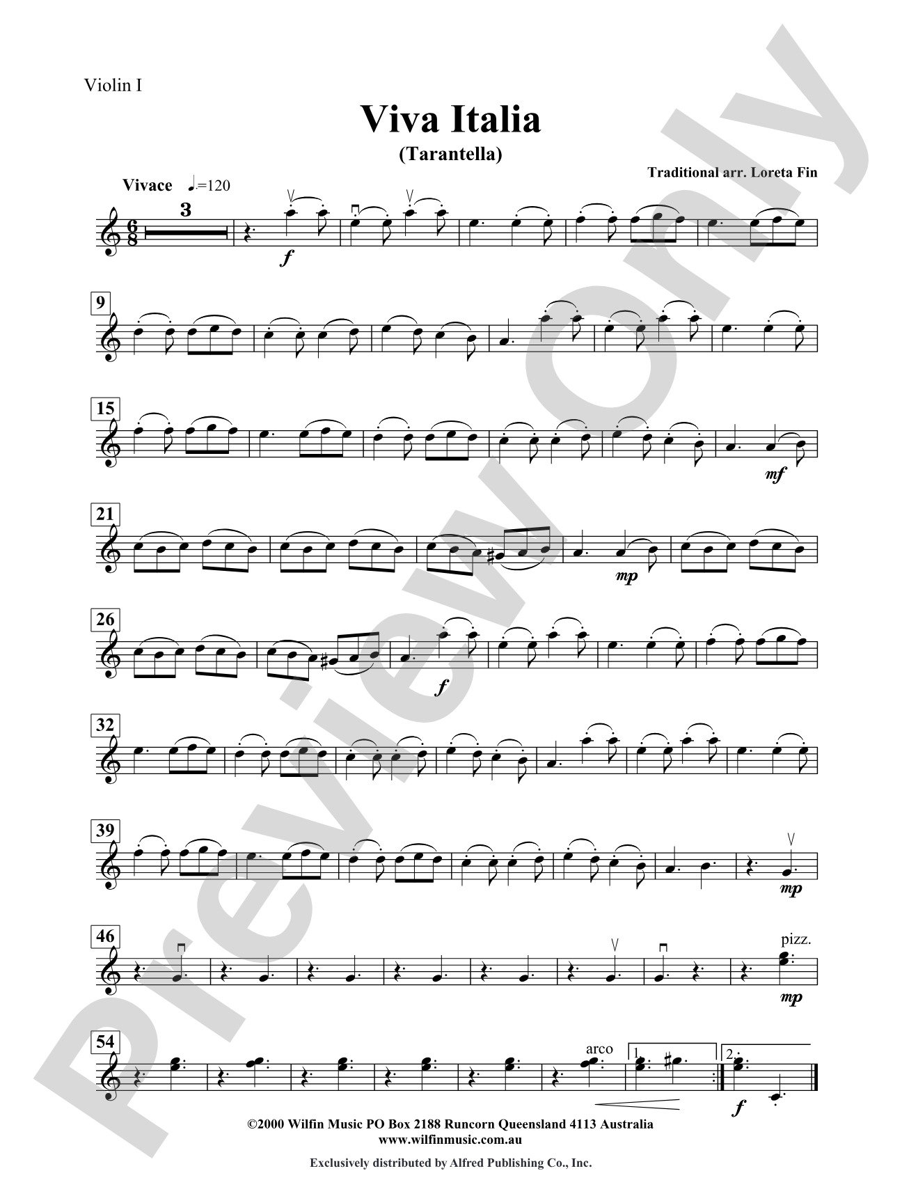 Viva Italia (Tarentella): 1st Violin