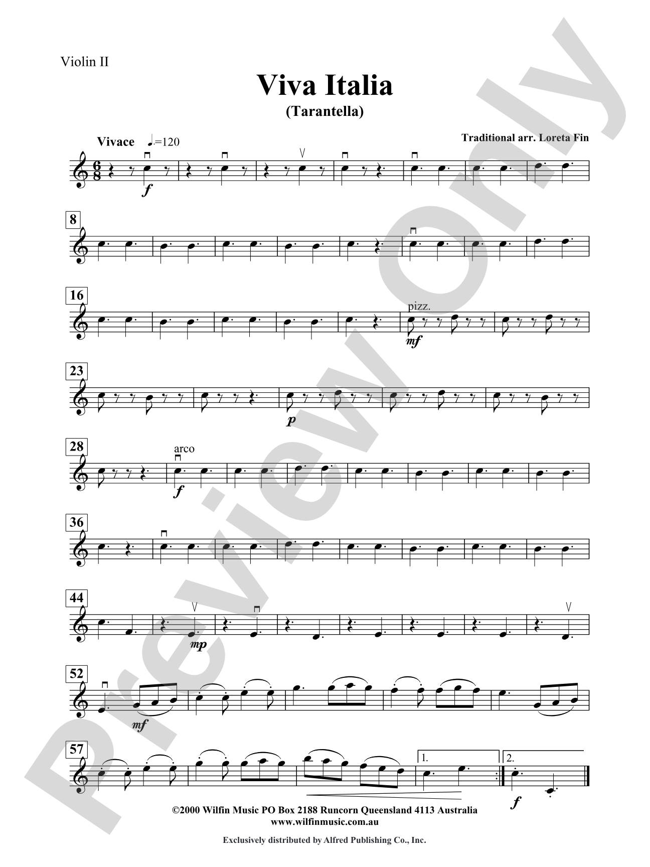 Viva Italia (Tarentella): 2nd Violin