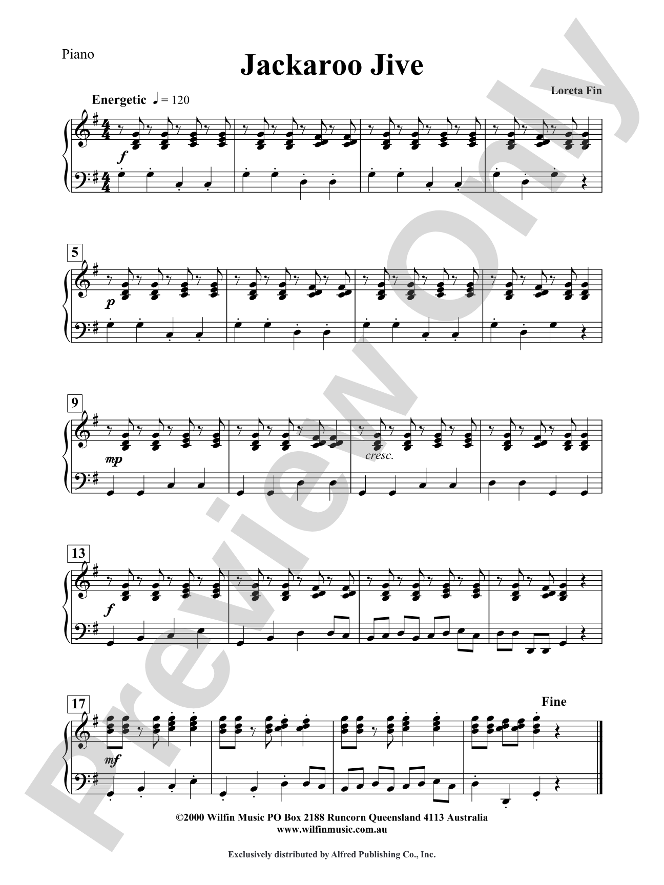 Jackaroo Jive: Piano Accompaniment