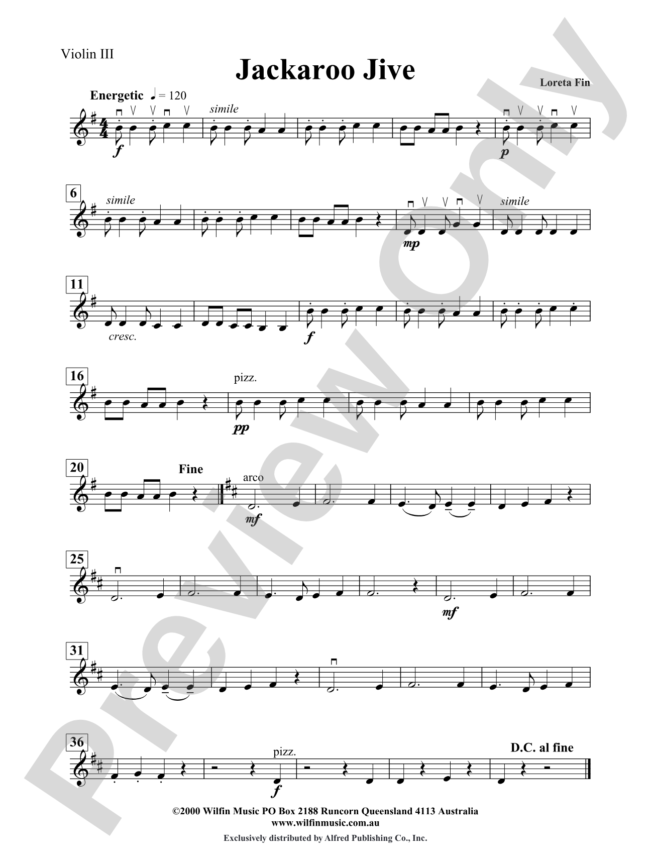 Jackaroo Jive: 3rd Violin (Viola [TC])