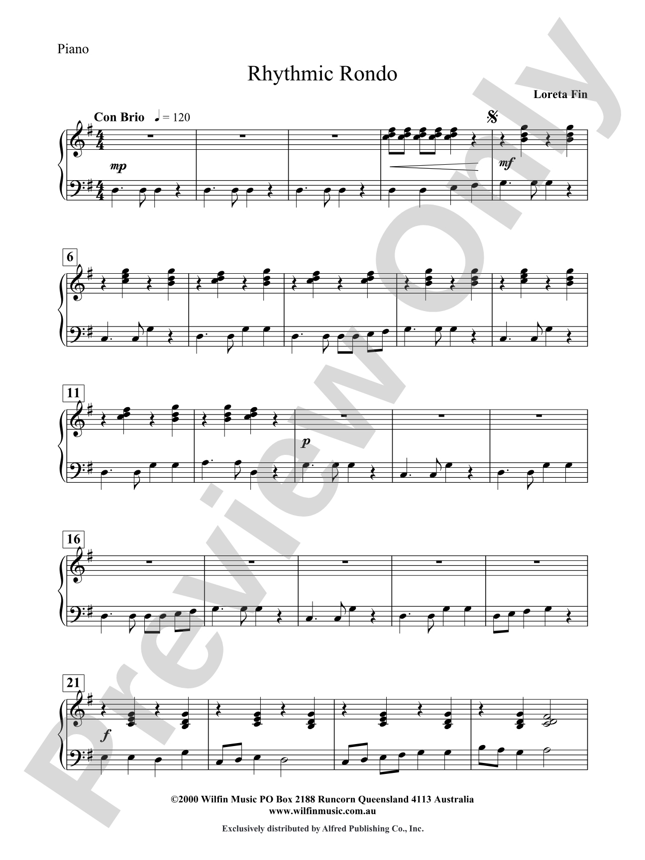 Rhythmic Rondo: Piano Accompaniment