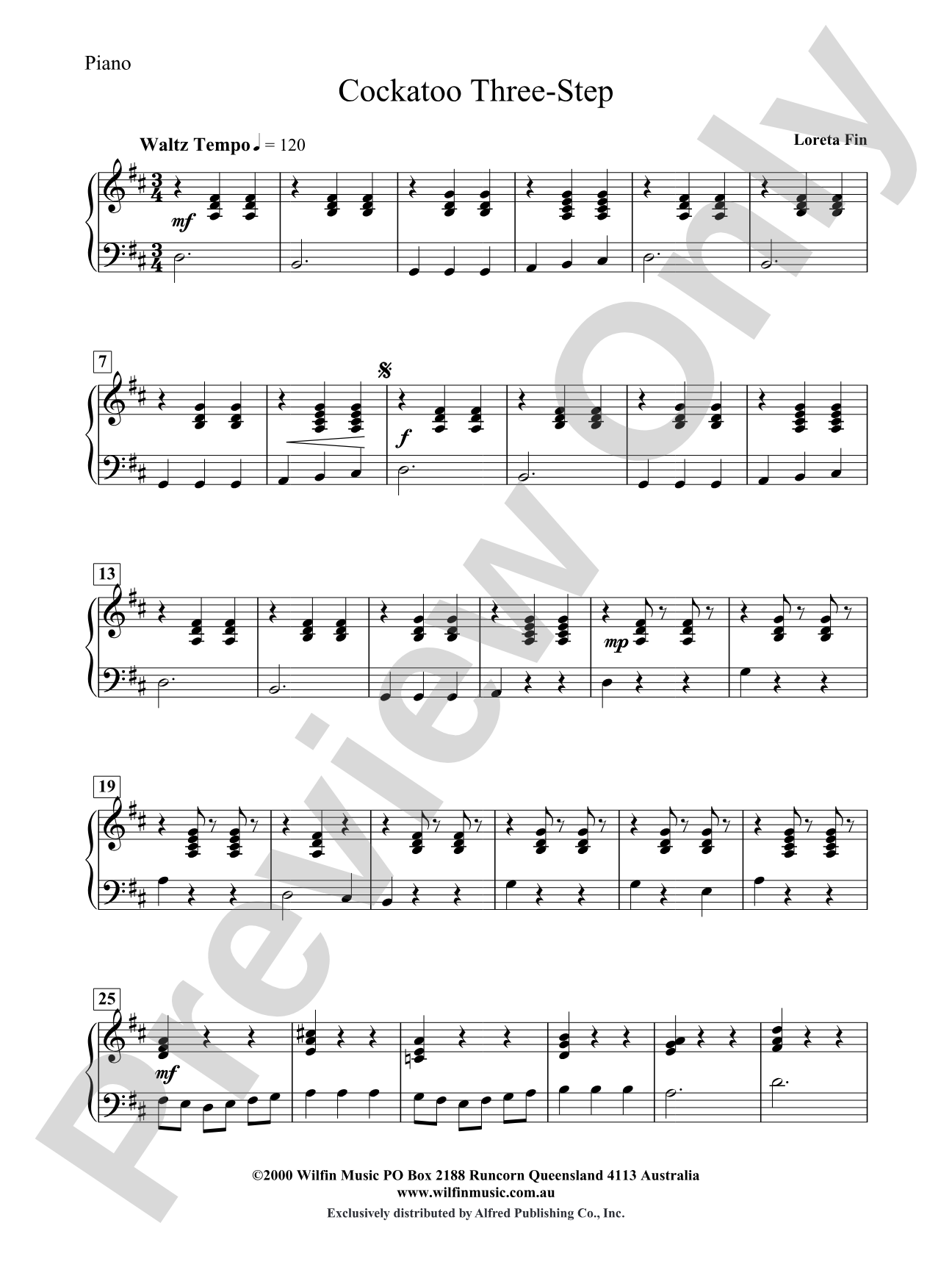 Cockatoo Three Step: Piano Accompaniment