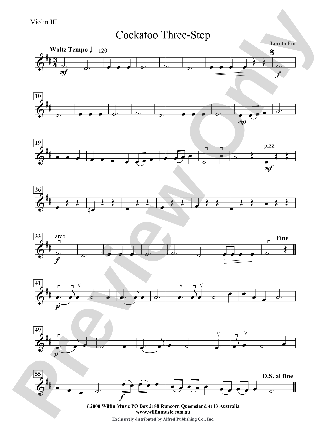 Cockatoo Three Step: 3rd Violin (Viola [TC])