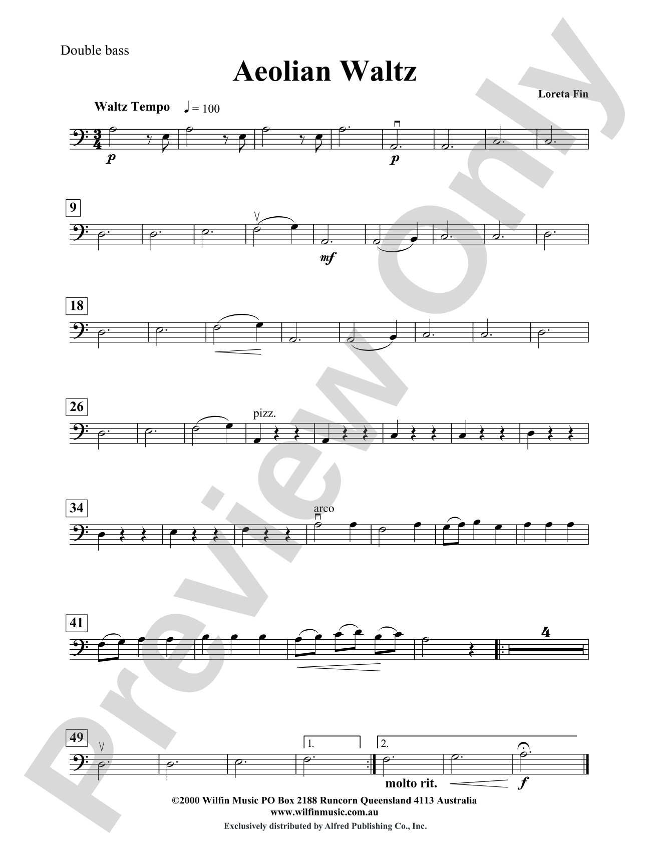 Aeolian Waltz: String Bass