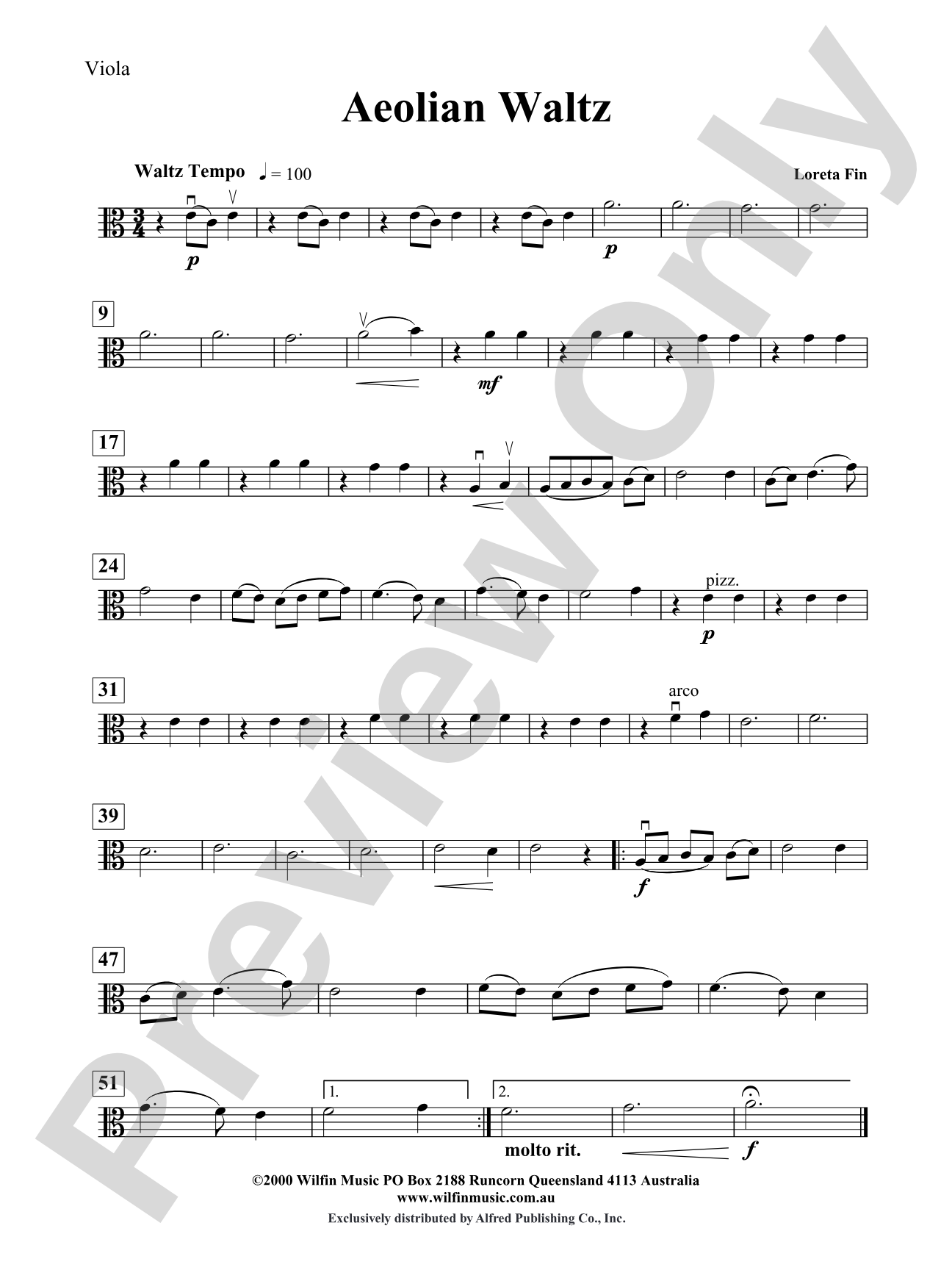 Aeolian Waltz: Viola