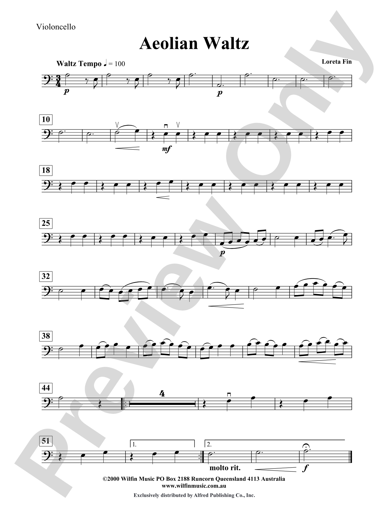 Aeolian Waltz: Cello