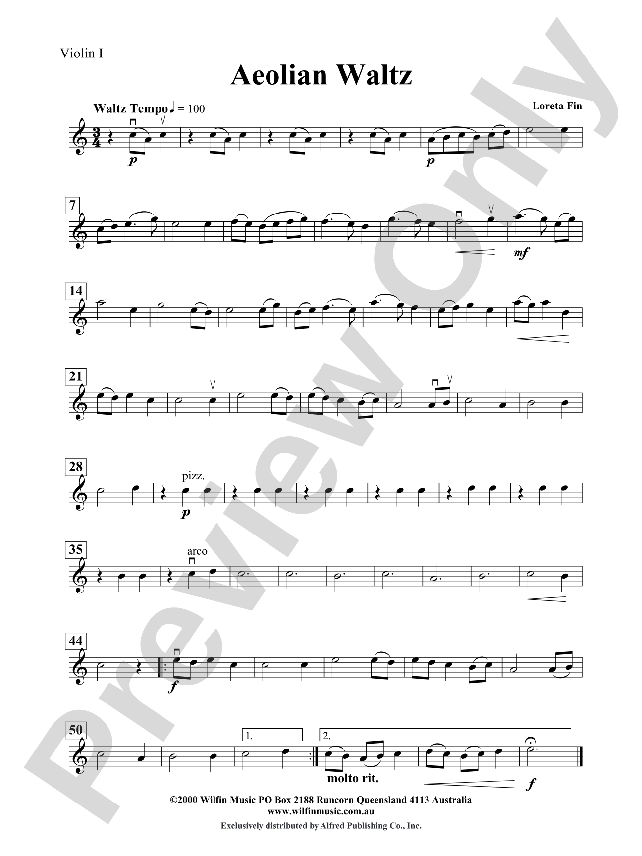 Aeolian Waltz: 1st Violin