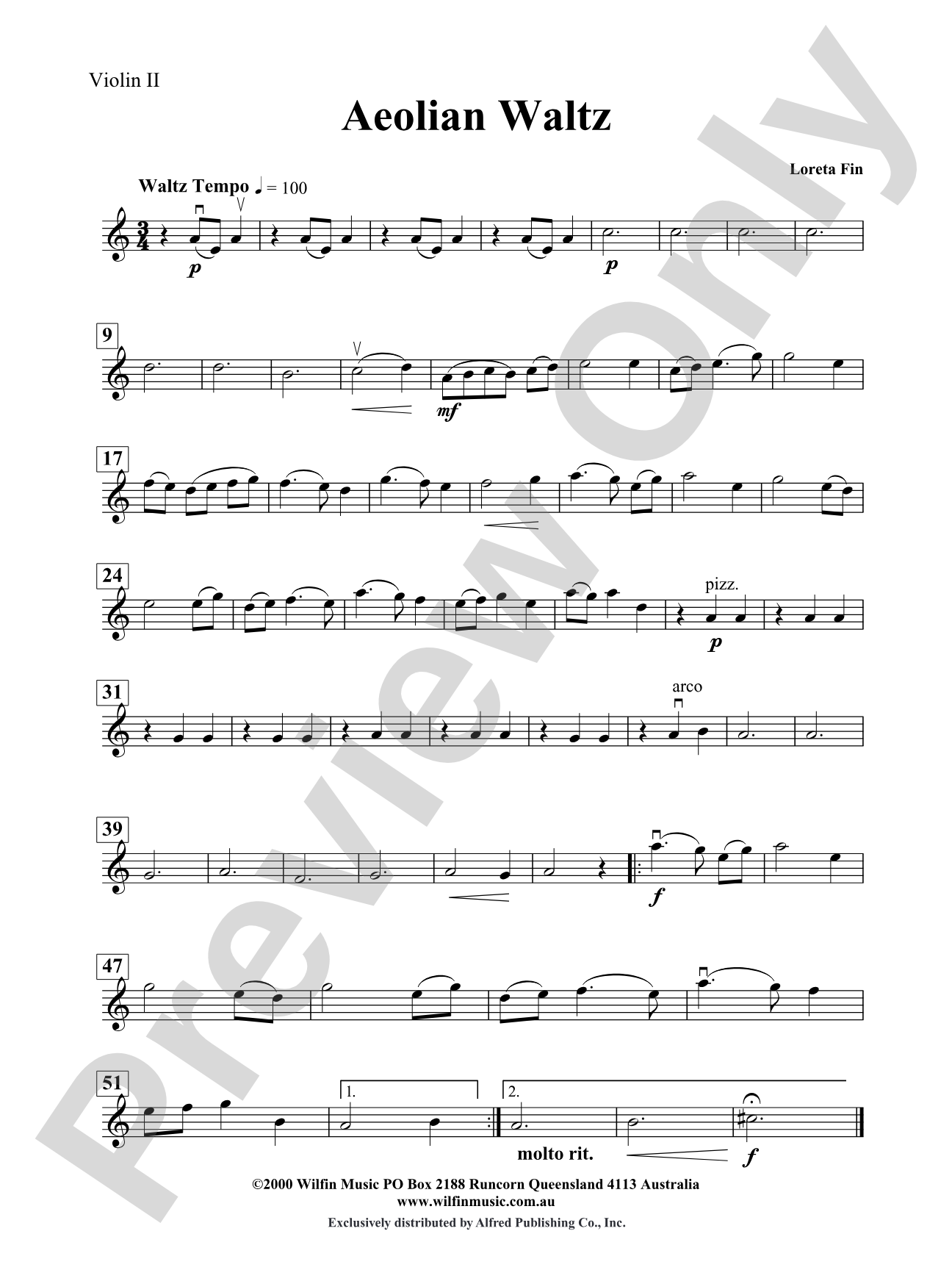 Aeolian Waltz: 2nd Violin