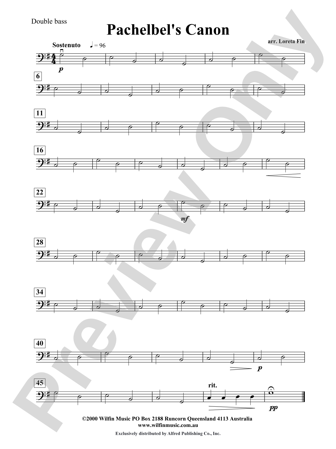 Pachelbel's Canon: String Bass