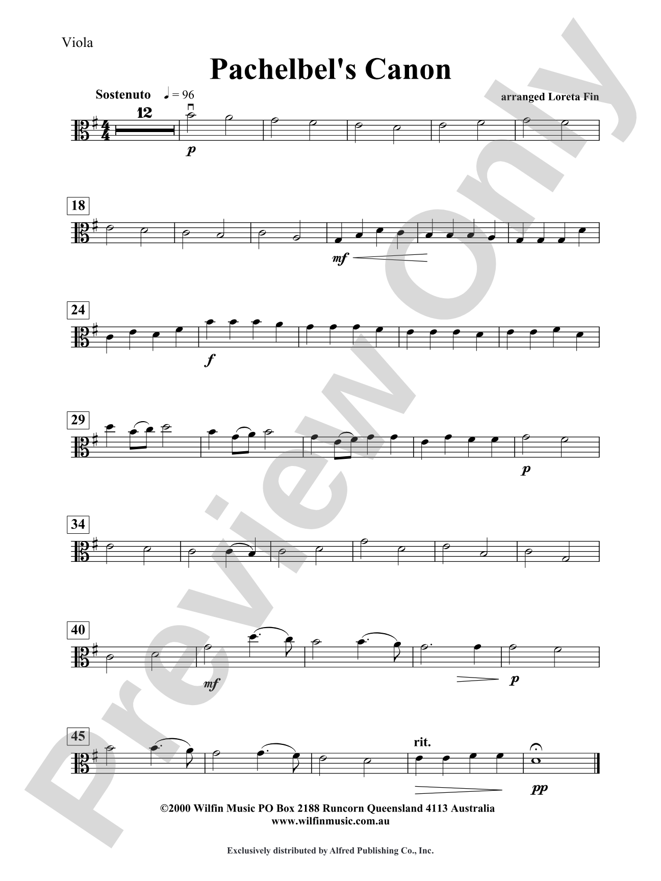 Pachelbel's Canon: Viola