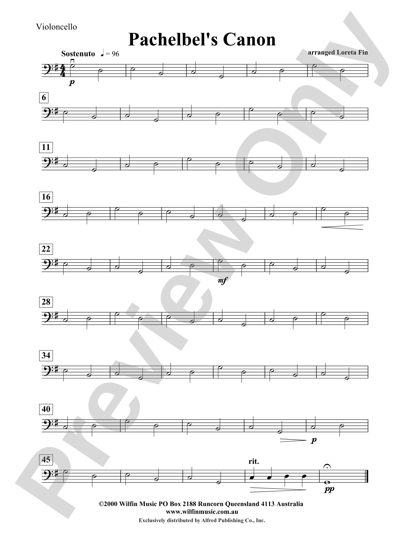 Pachelbel's Canon: Cello
