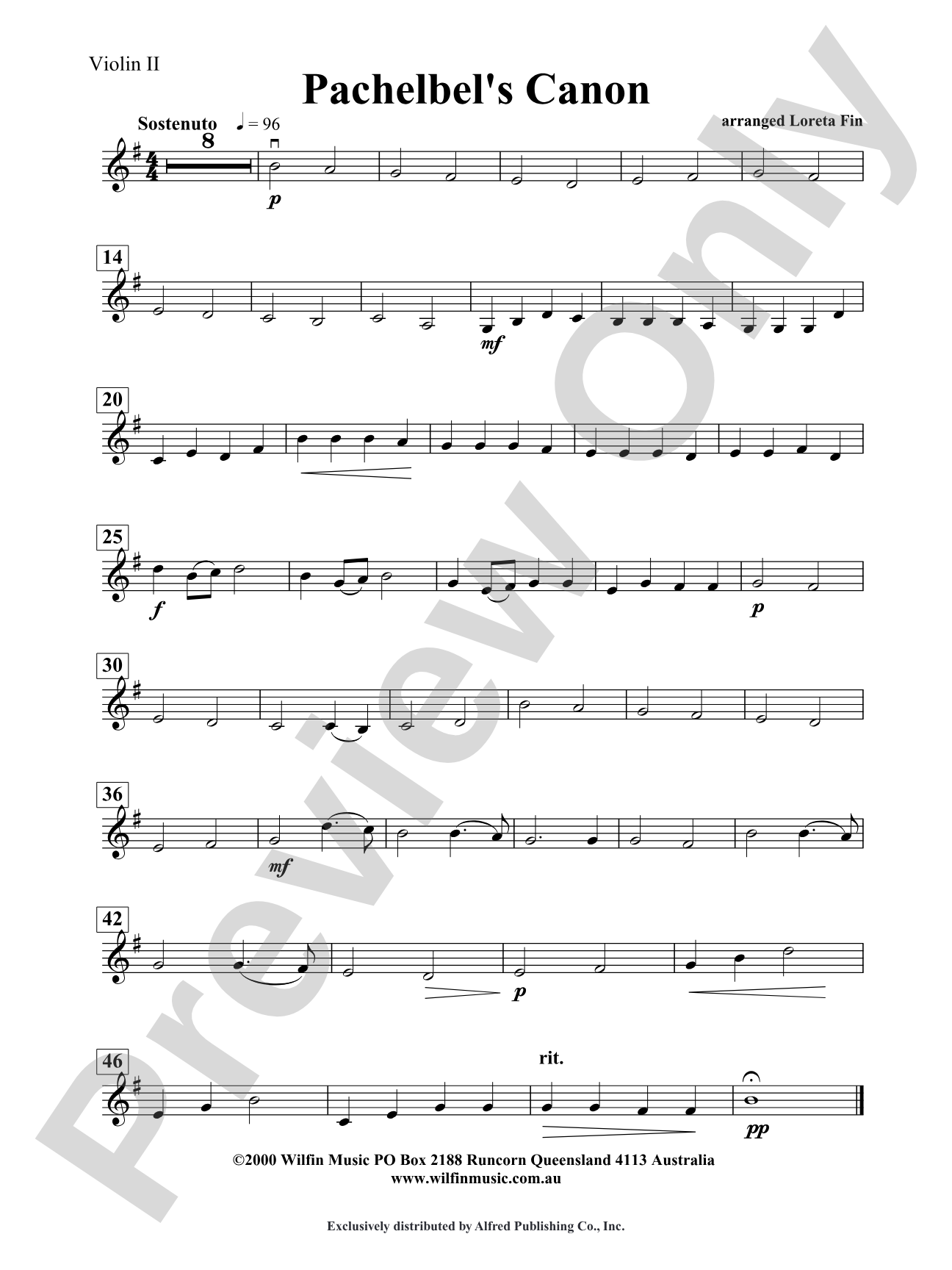 Pachelbel's Canon: 2nd Violin