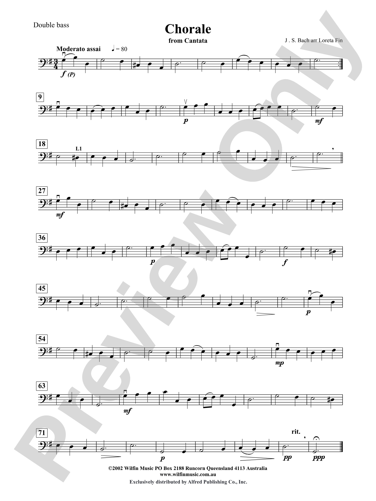 Chorale: String Bass