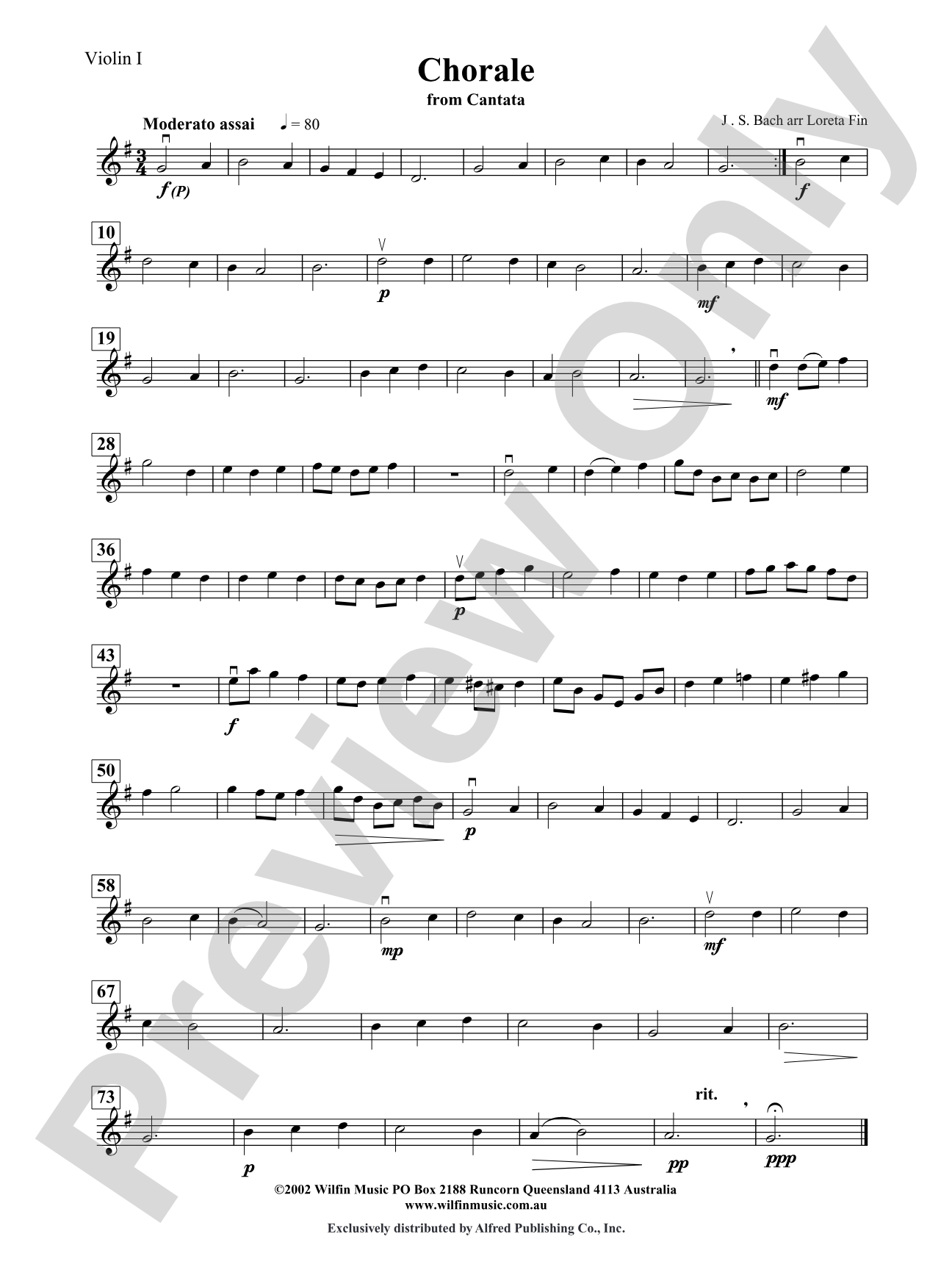 Chorale: 1st Violin