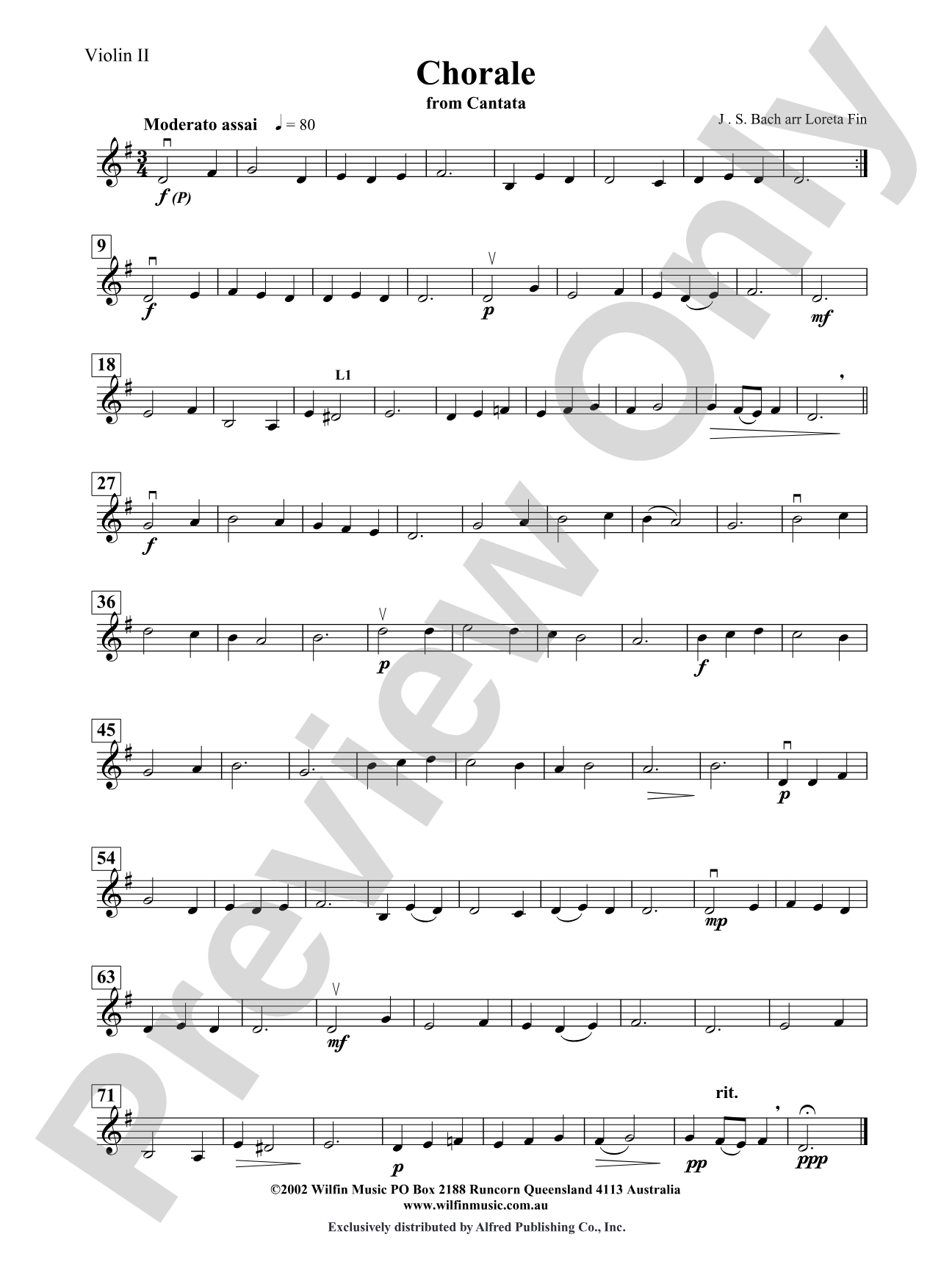 Chorale: 2nd Violin