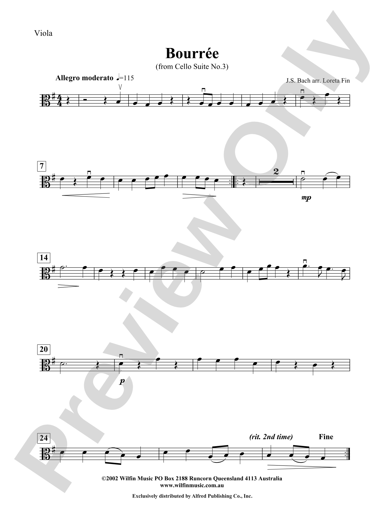 Bourree: Viola
