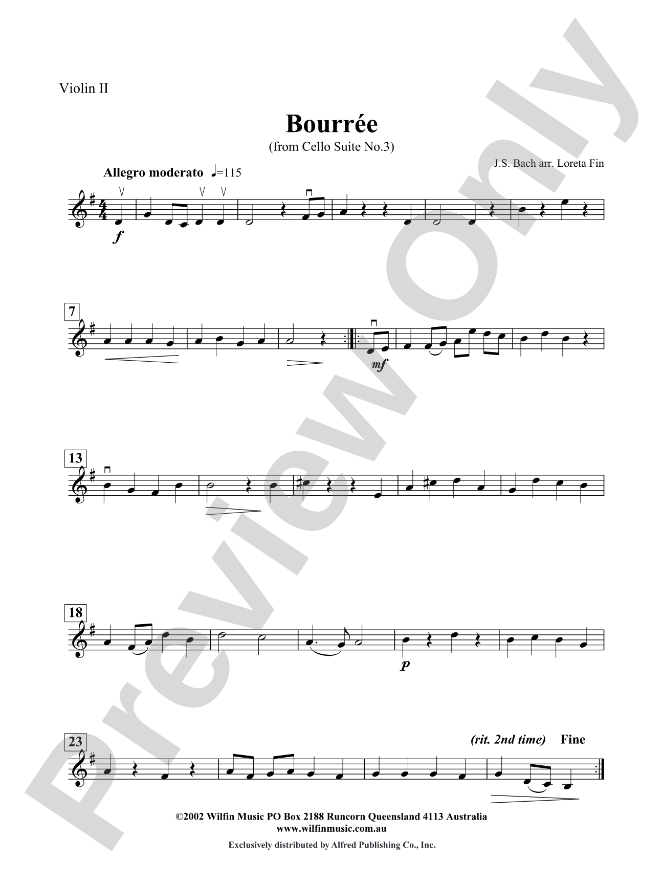 Bourree: 2nd Violin