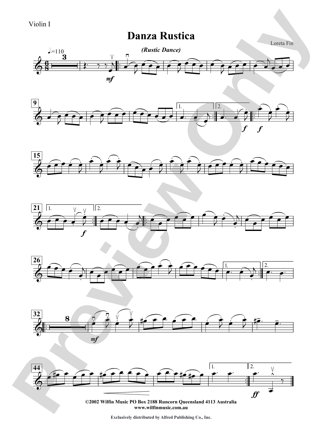 Danza Rustica: 1st Violin