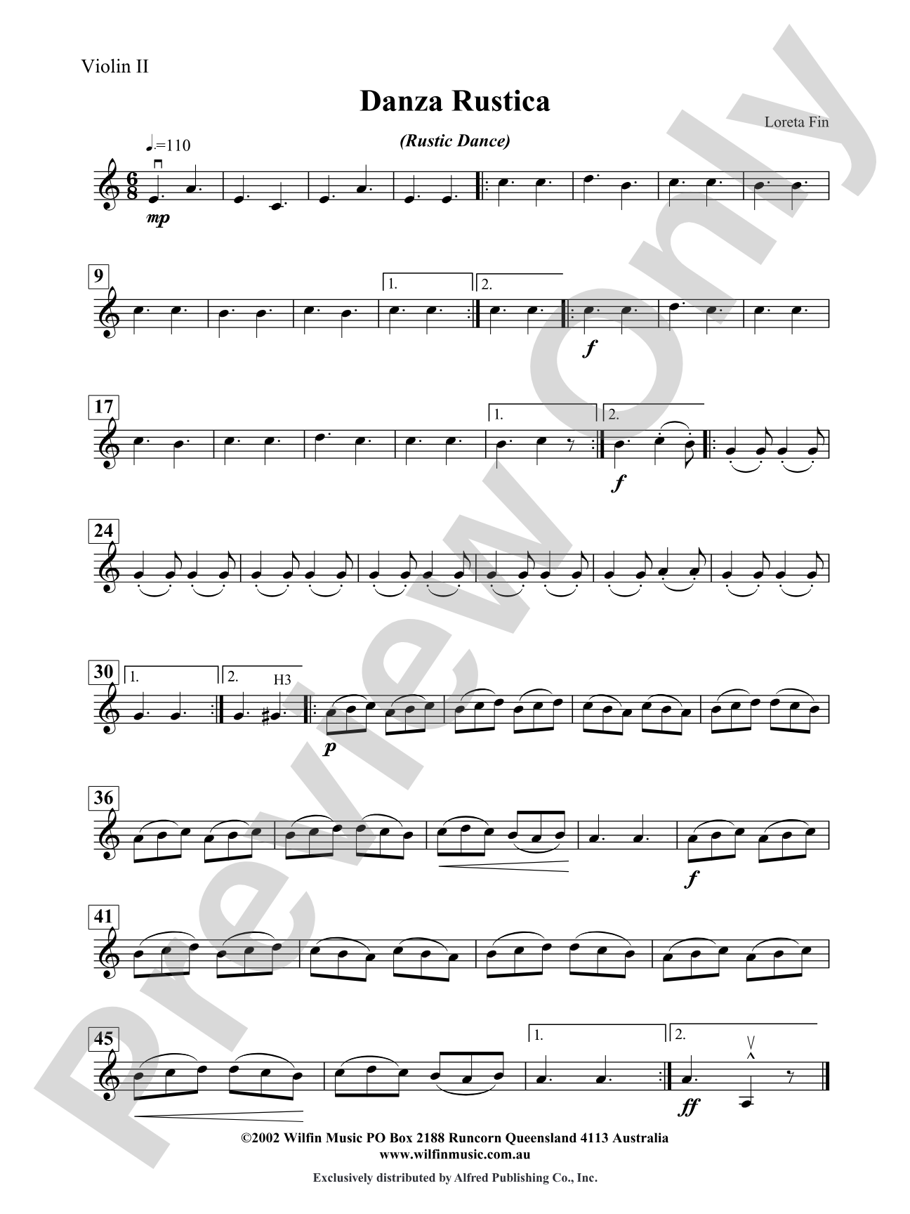 Danza Rustica: 2nd Violin