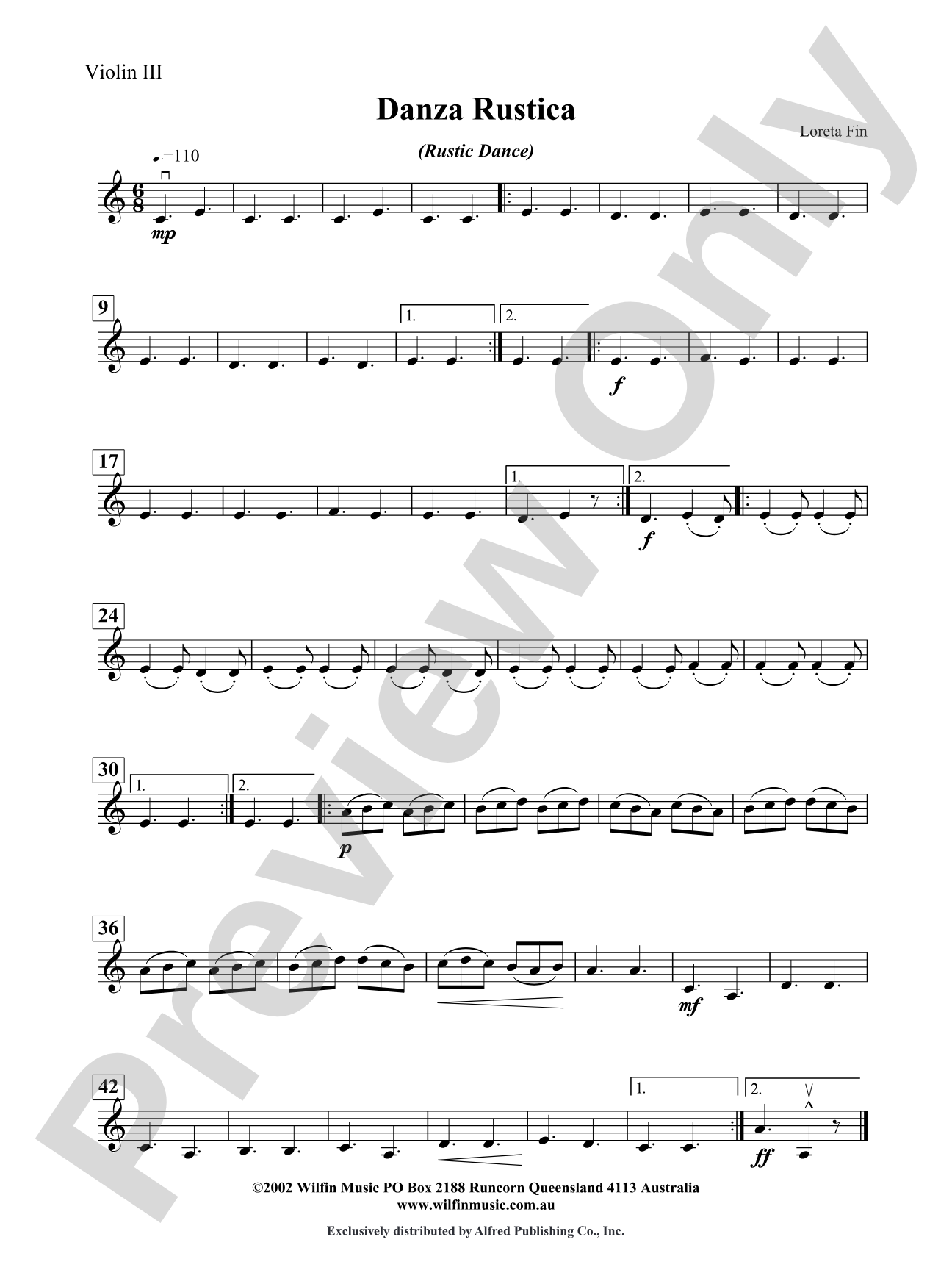 Danza Rustica: 3rd Violin (Viola [TC])