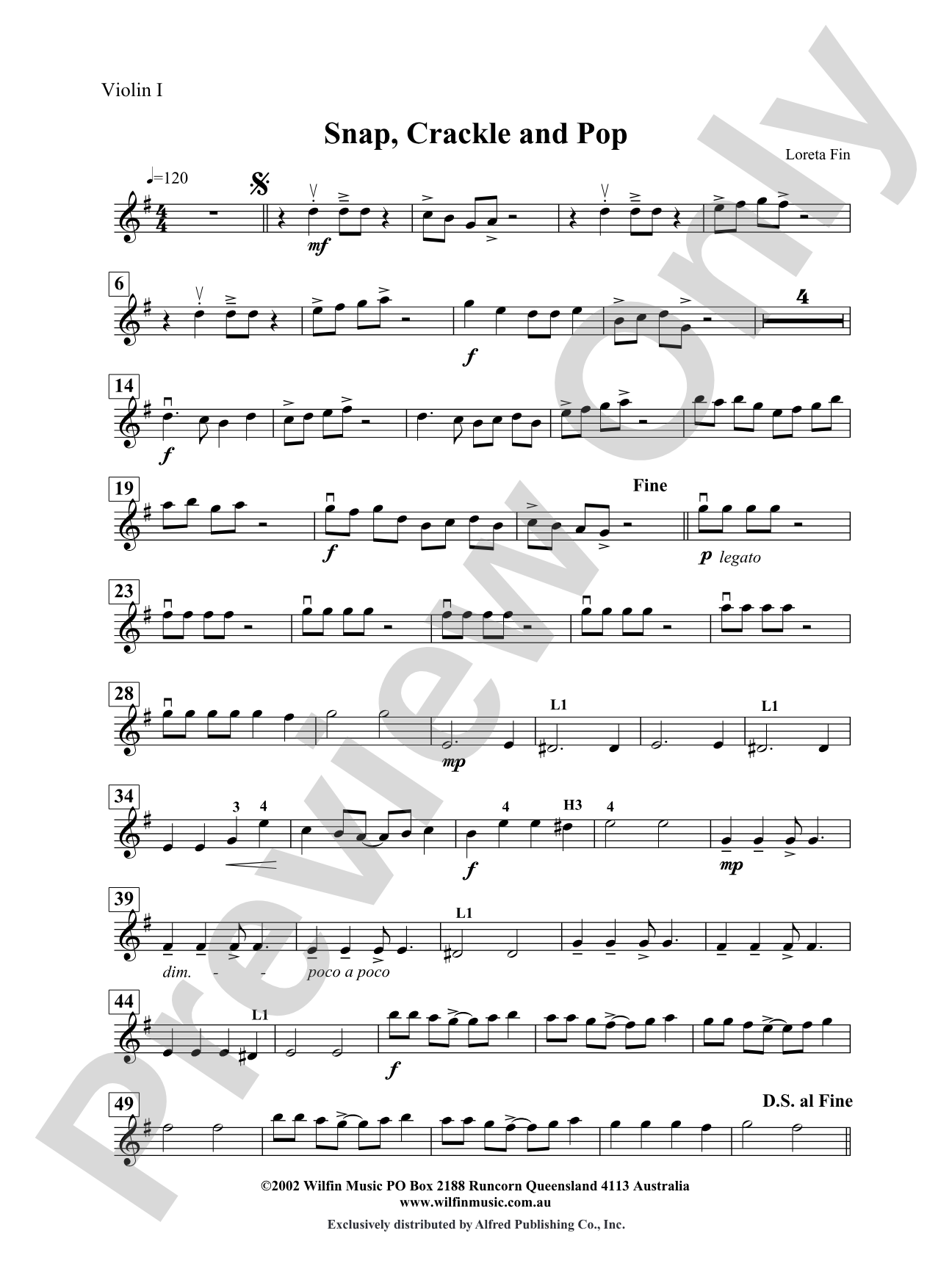 Snap, Crackle and Pop: 1st Violin
