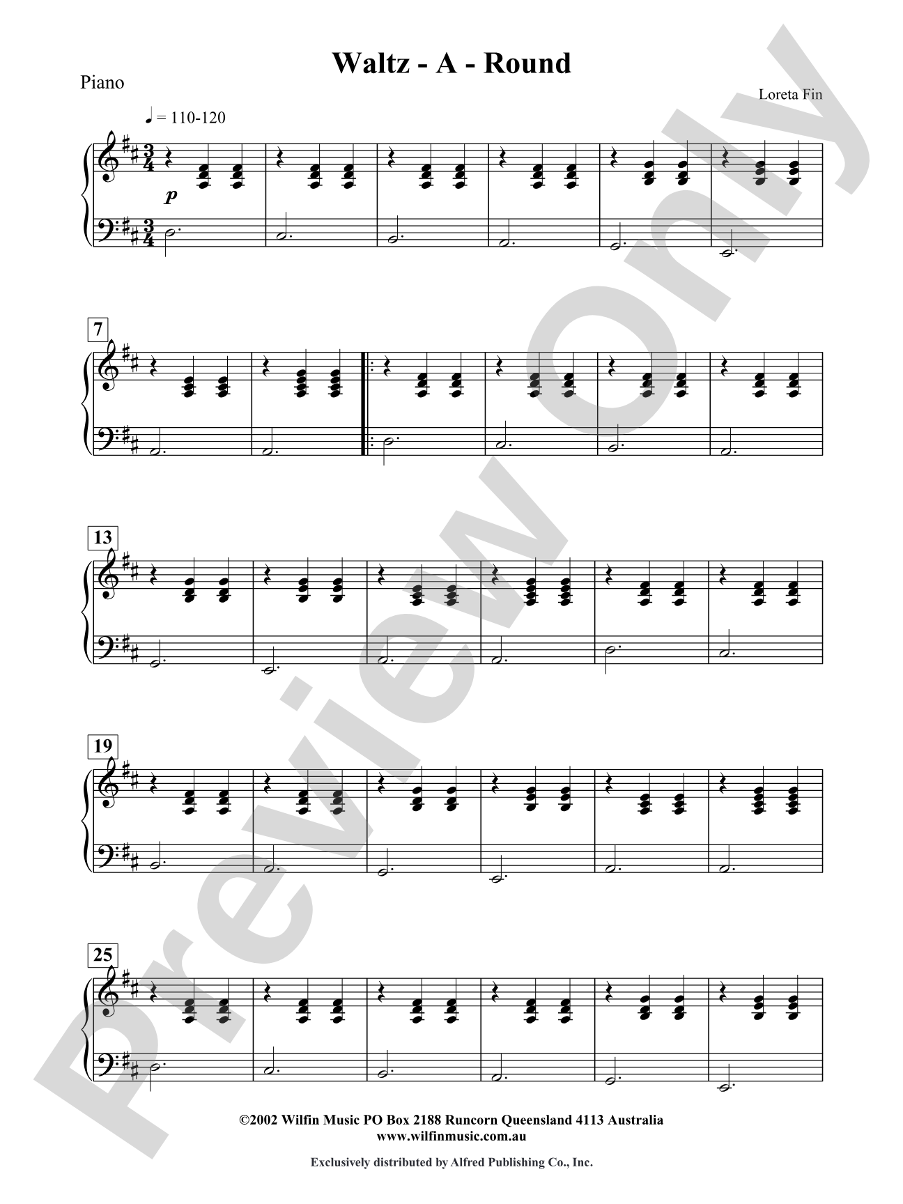 Waltz-A-Round: Piano Accompaniment