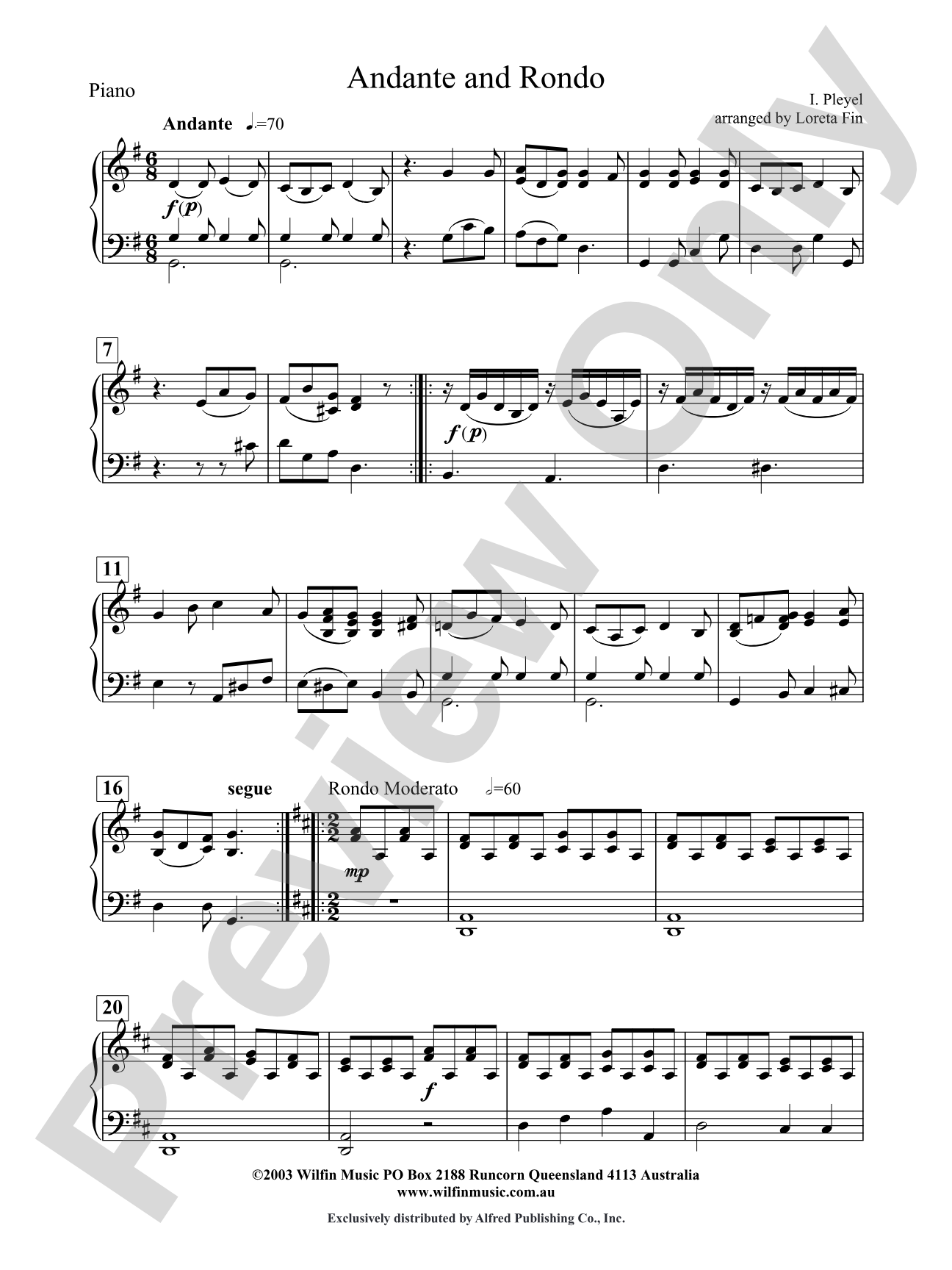Andante and Rondo: Piano Accompaniment